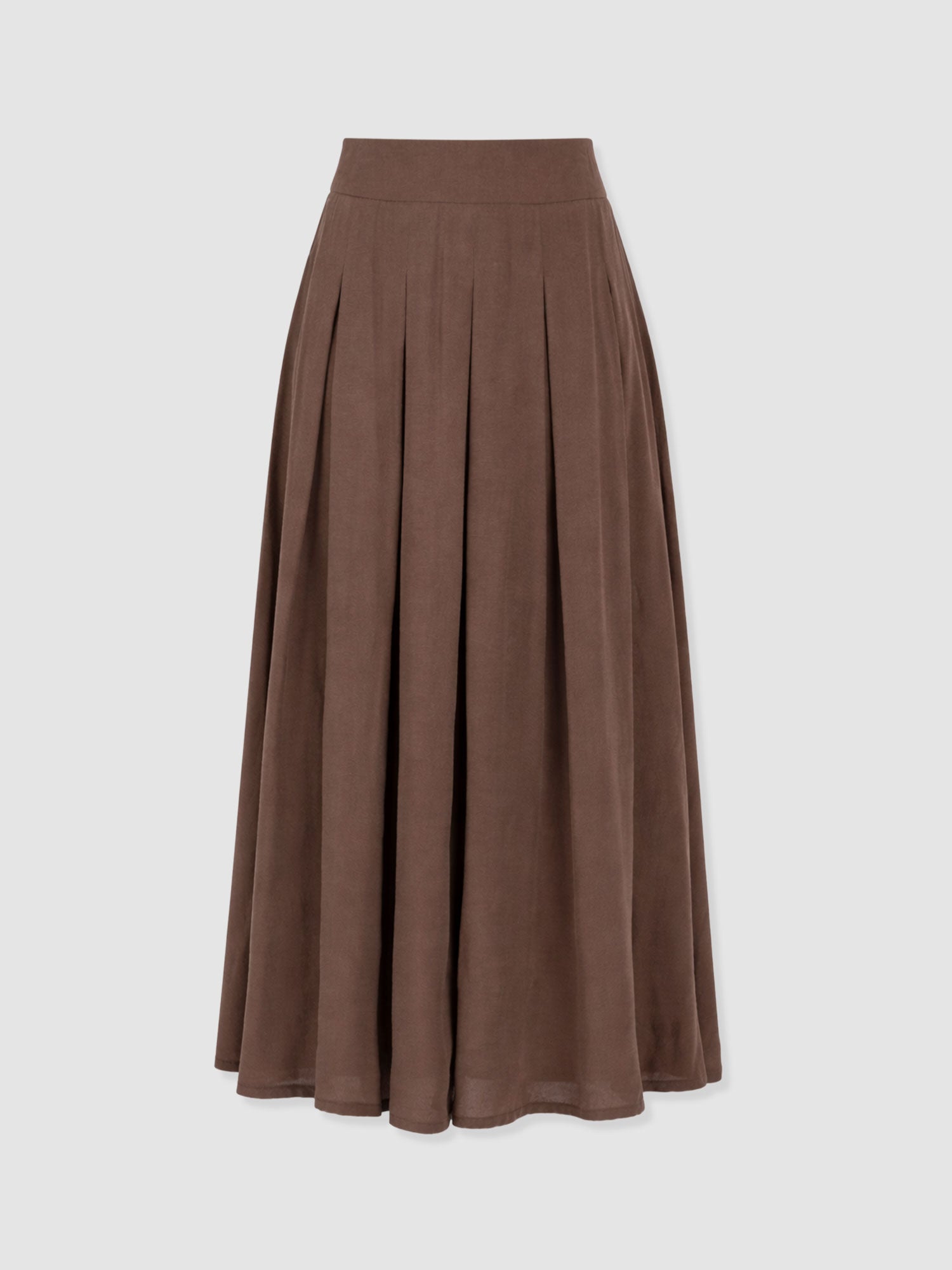 Eliza Pleated Skirt - Brown