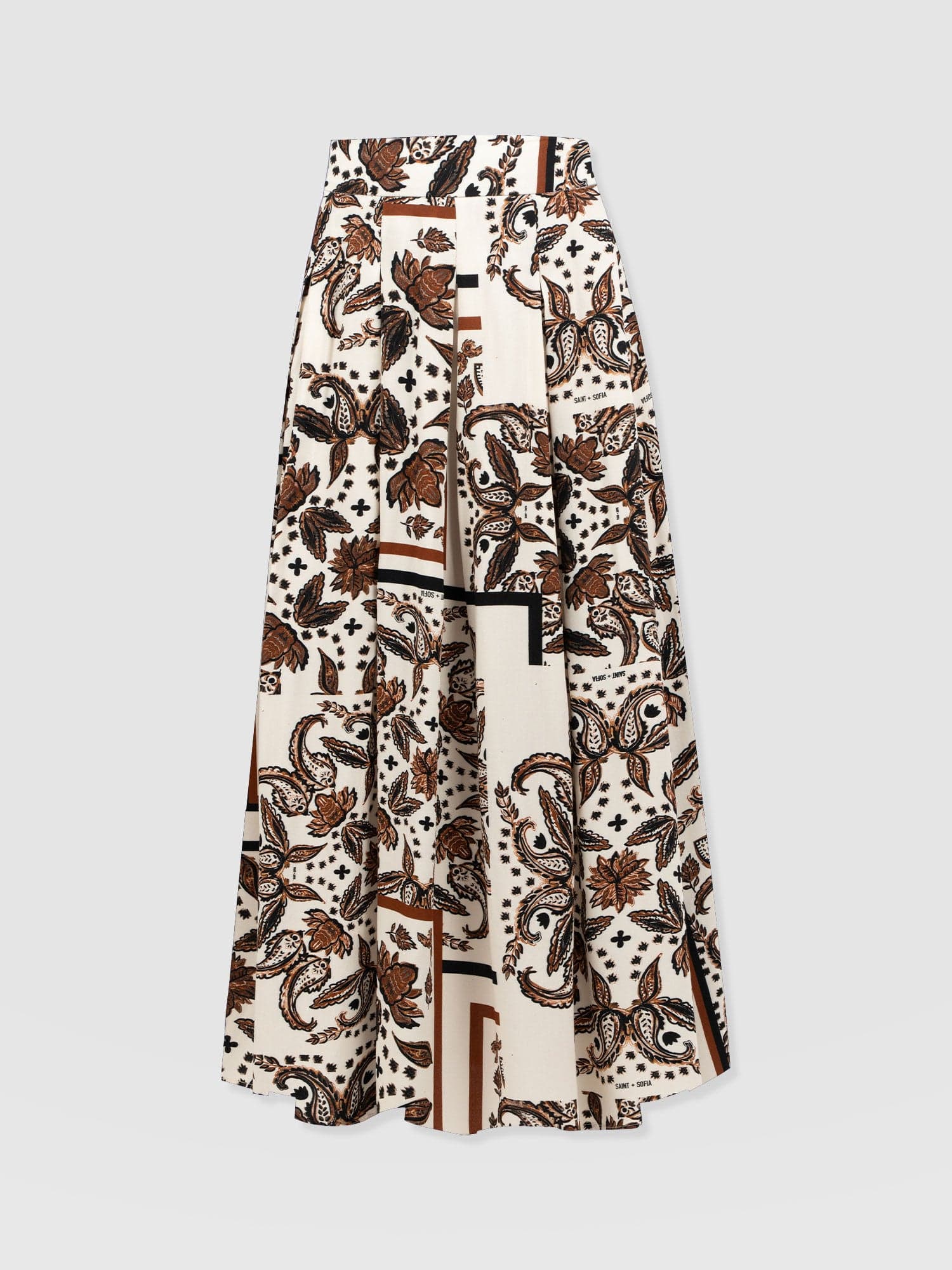 Eliza Pleated Skirt - Cream Paisley - Women's Skirts | Saint + Sofia? UK