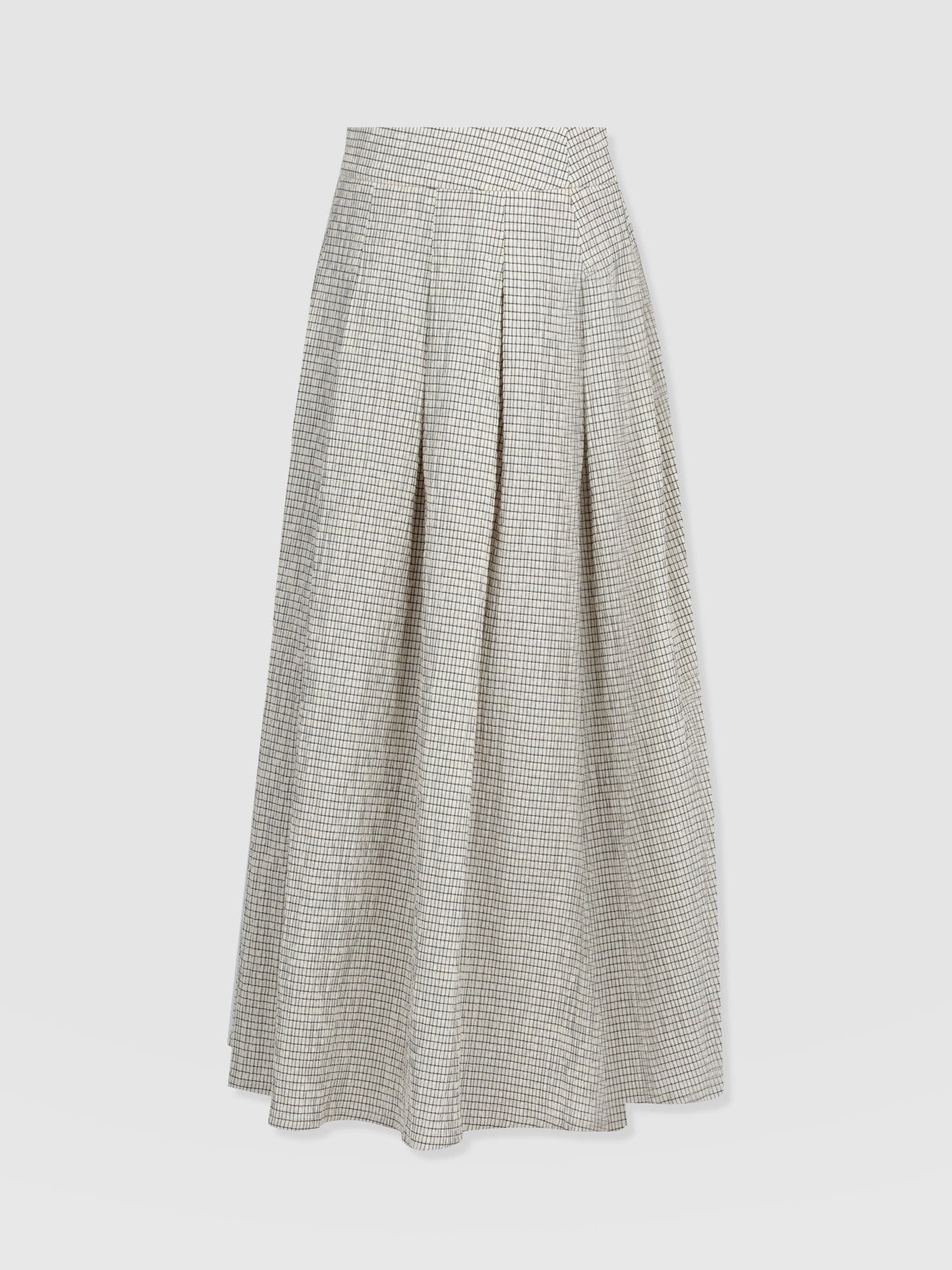 Eliza Pleated Skirt - Gingham - Women's Skirts | Saint + Sofia® UK