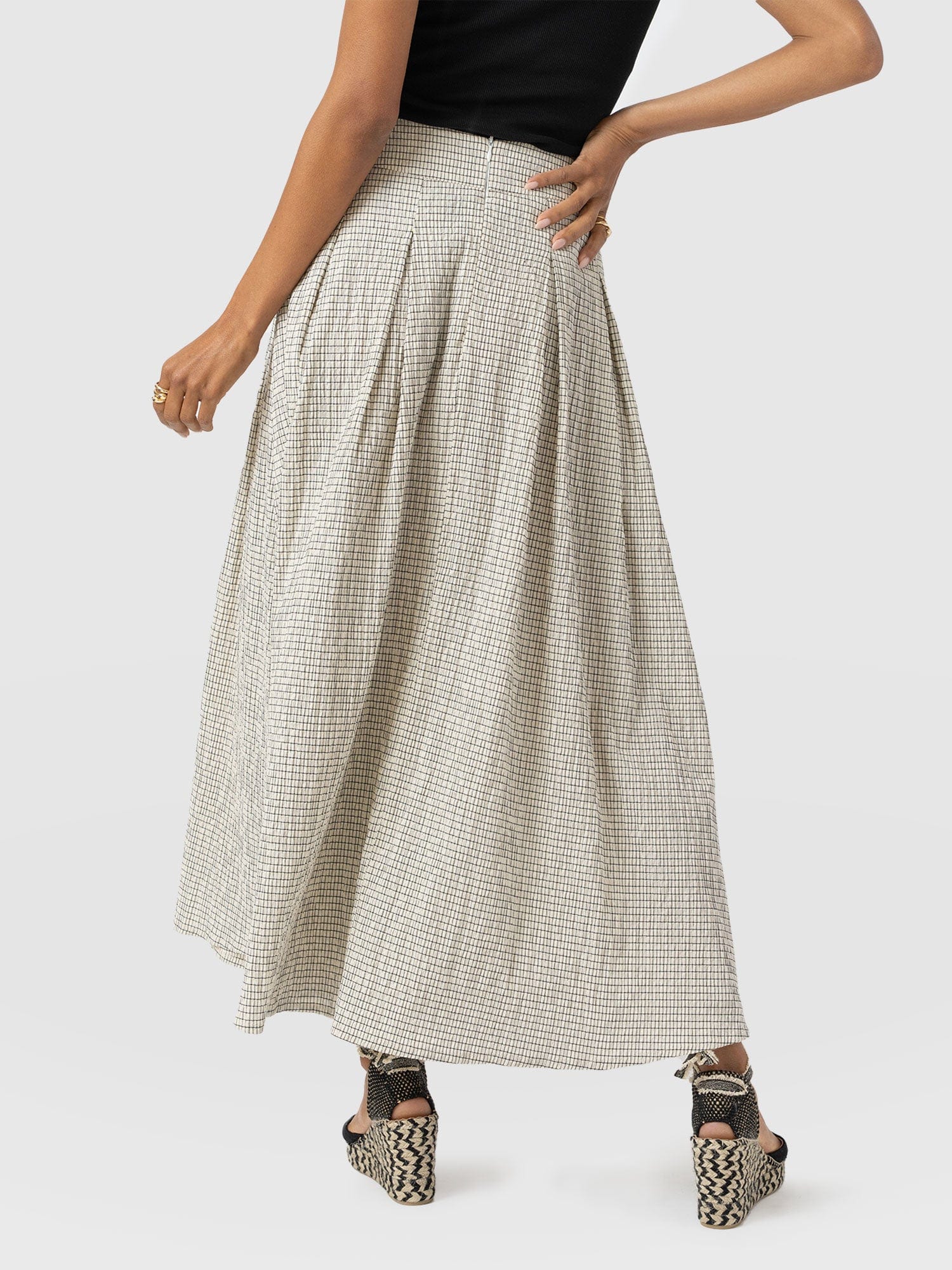 Eliza Pleated Skirt - Gingham - Women's Skirts | Saint + Sofia® UK
