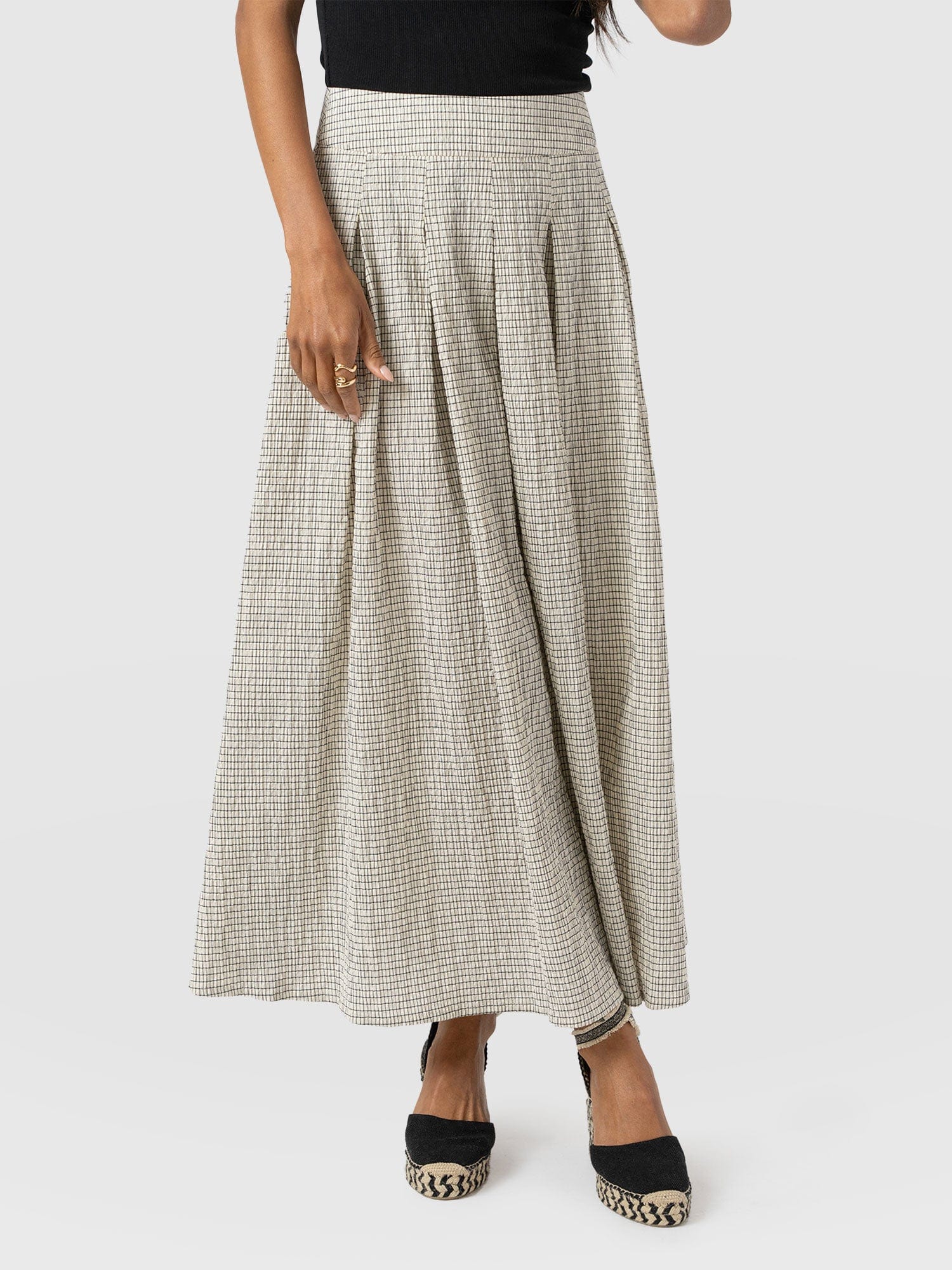 Eliza Pleated Skirt - Gingham - Women's Skirts | Saint + Sofia® UK