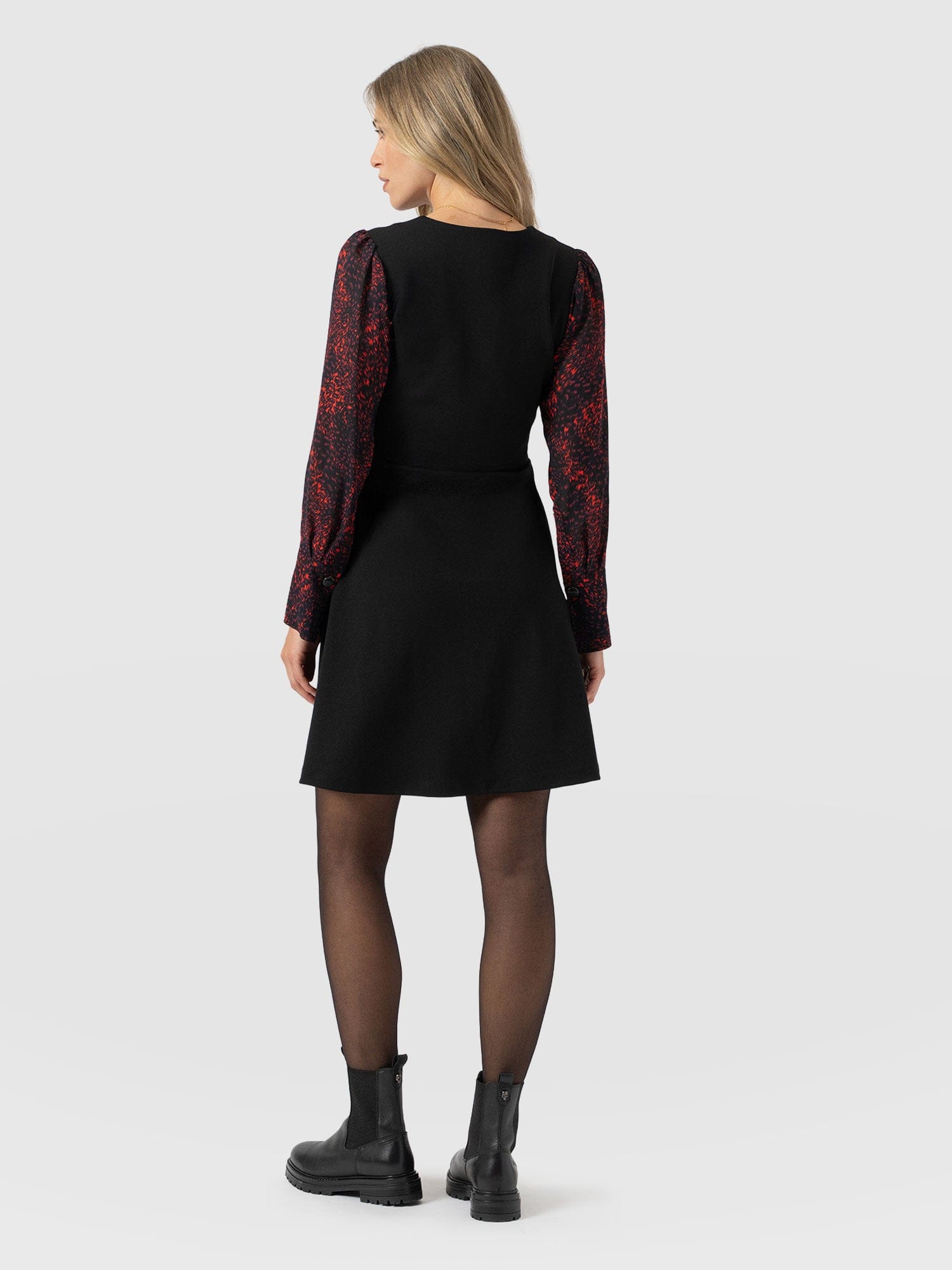 Ella Fit & Flare Dress - Red Fade Spot