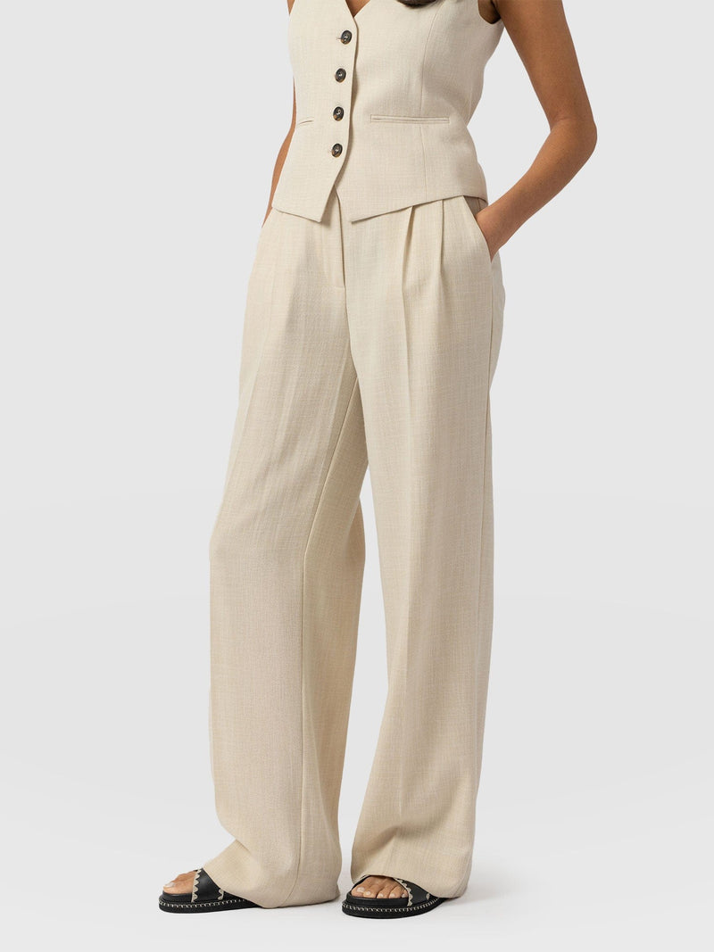 Emery Wide Leg Pant - Cream