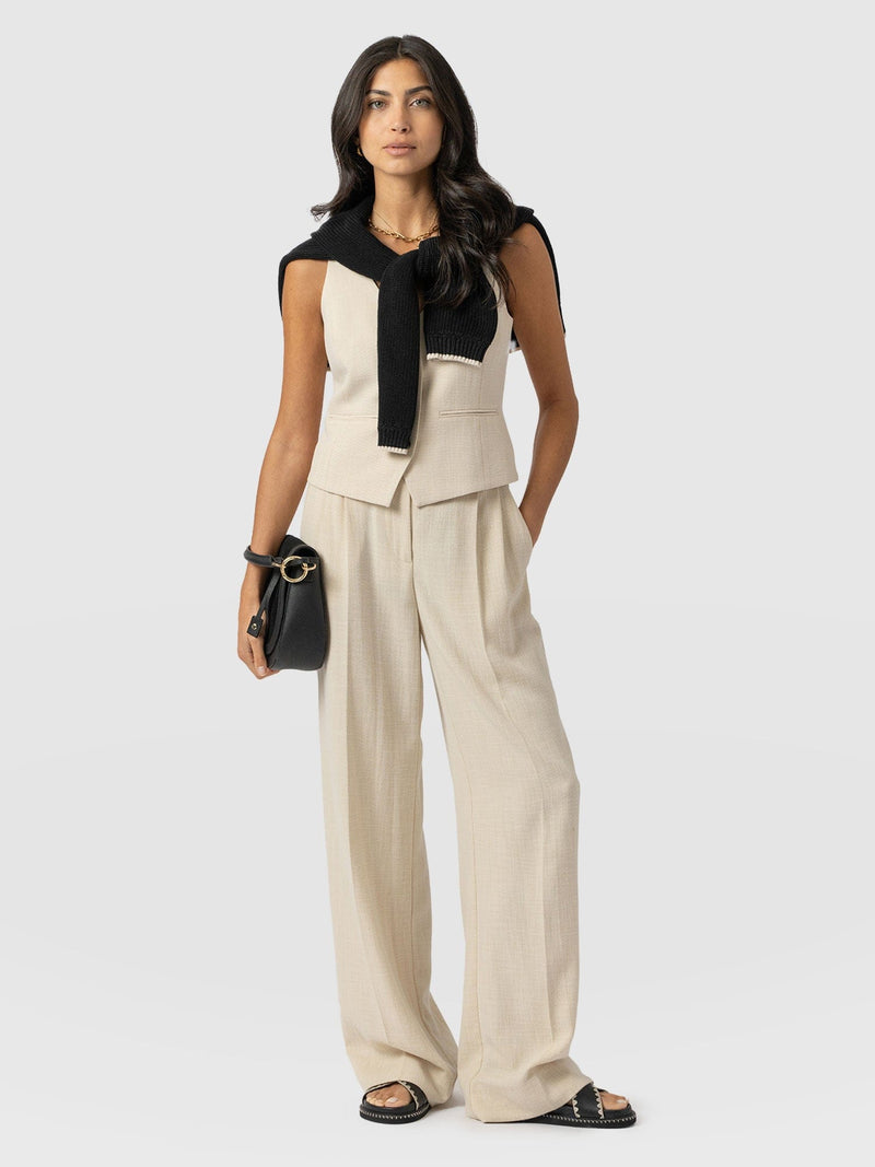 Emery Wide Leg Pant - Cream