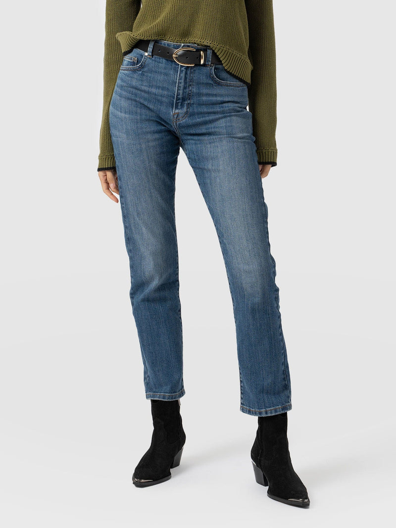 Emma Straight Leg Jean - Mid Blue