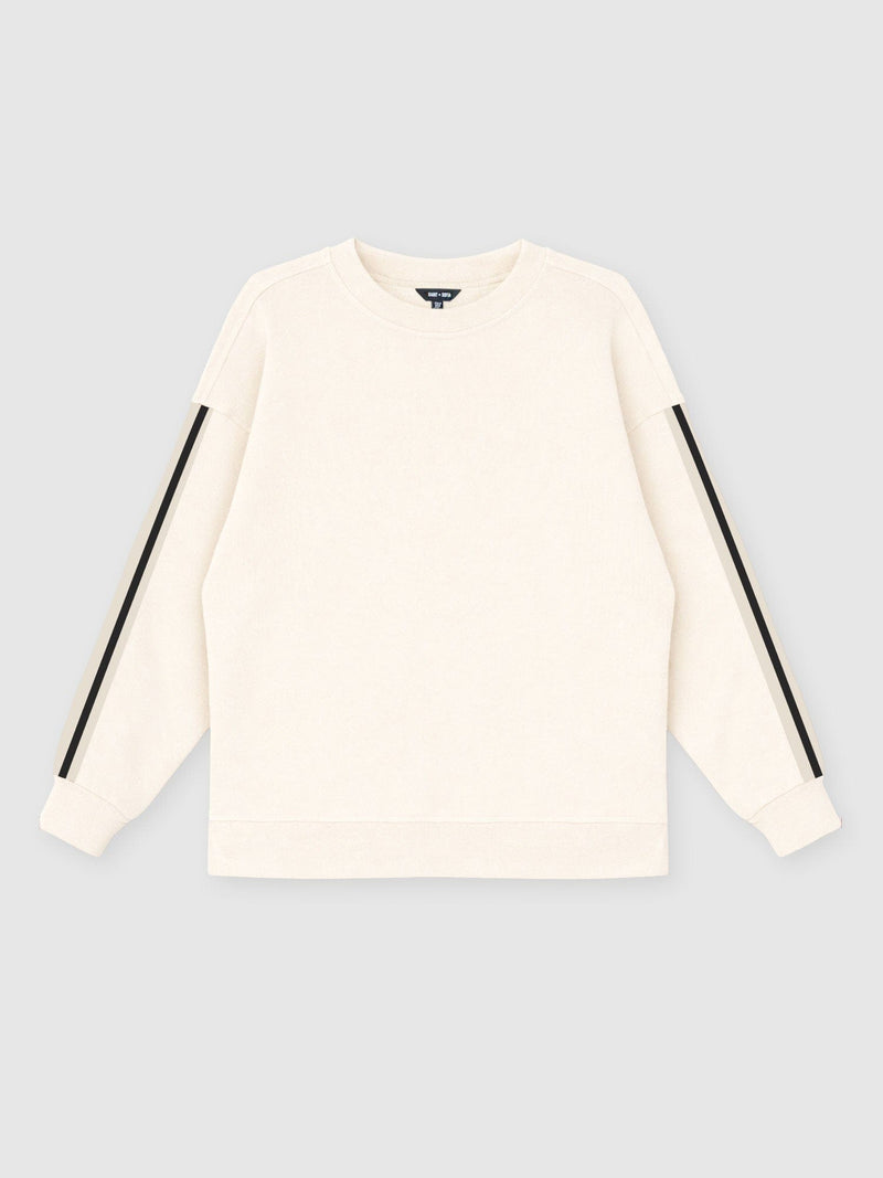 Ennis Sweatshirt - Cream - Black Stripe