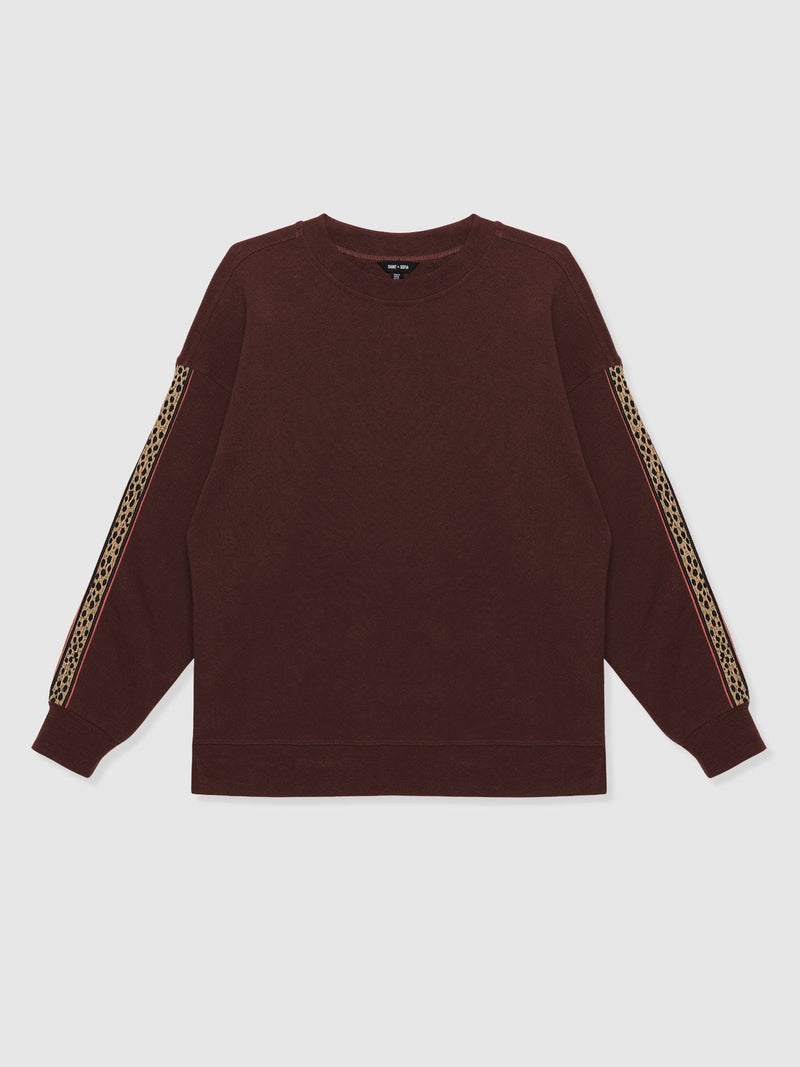 Ennis Sweatshirt - Maroon - Leopard - Women's Jumpers | Saint + Sofia® UK