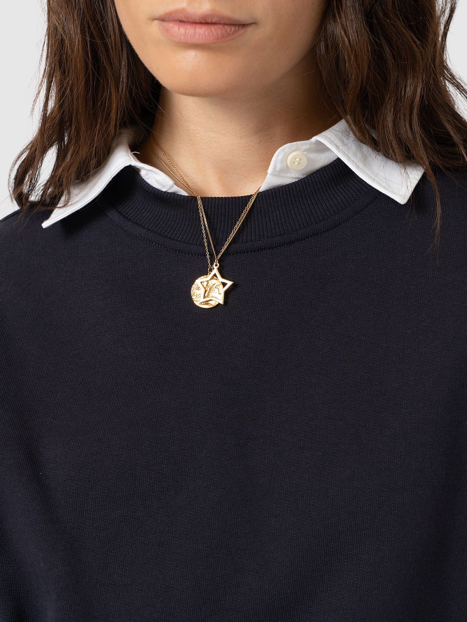 Ennis Sweatshirt - Navy - Red Stripe