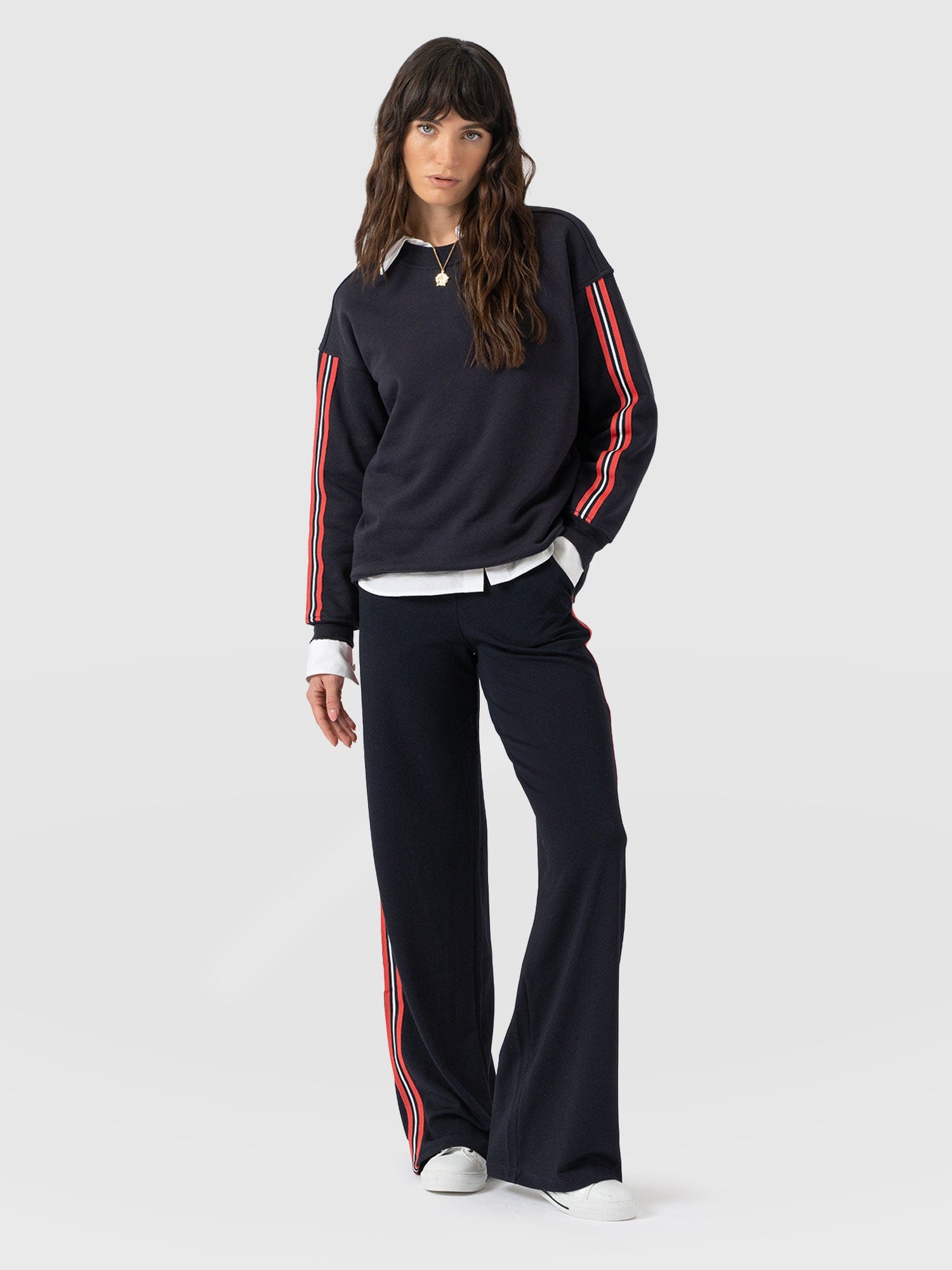 Ennis Sweatshirt - Navy - Red Stripe