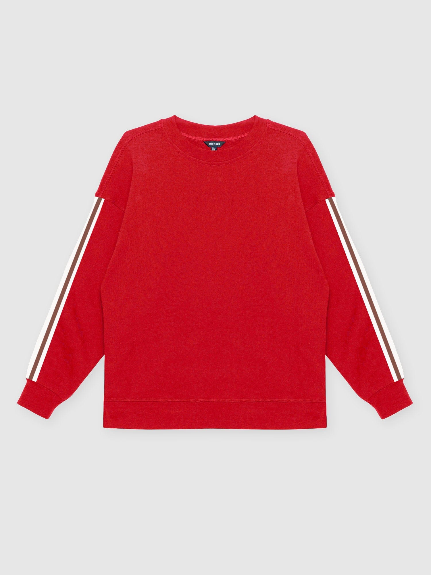 Ennis Sweatshirt - Red - Brown Stripe
