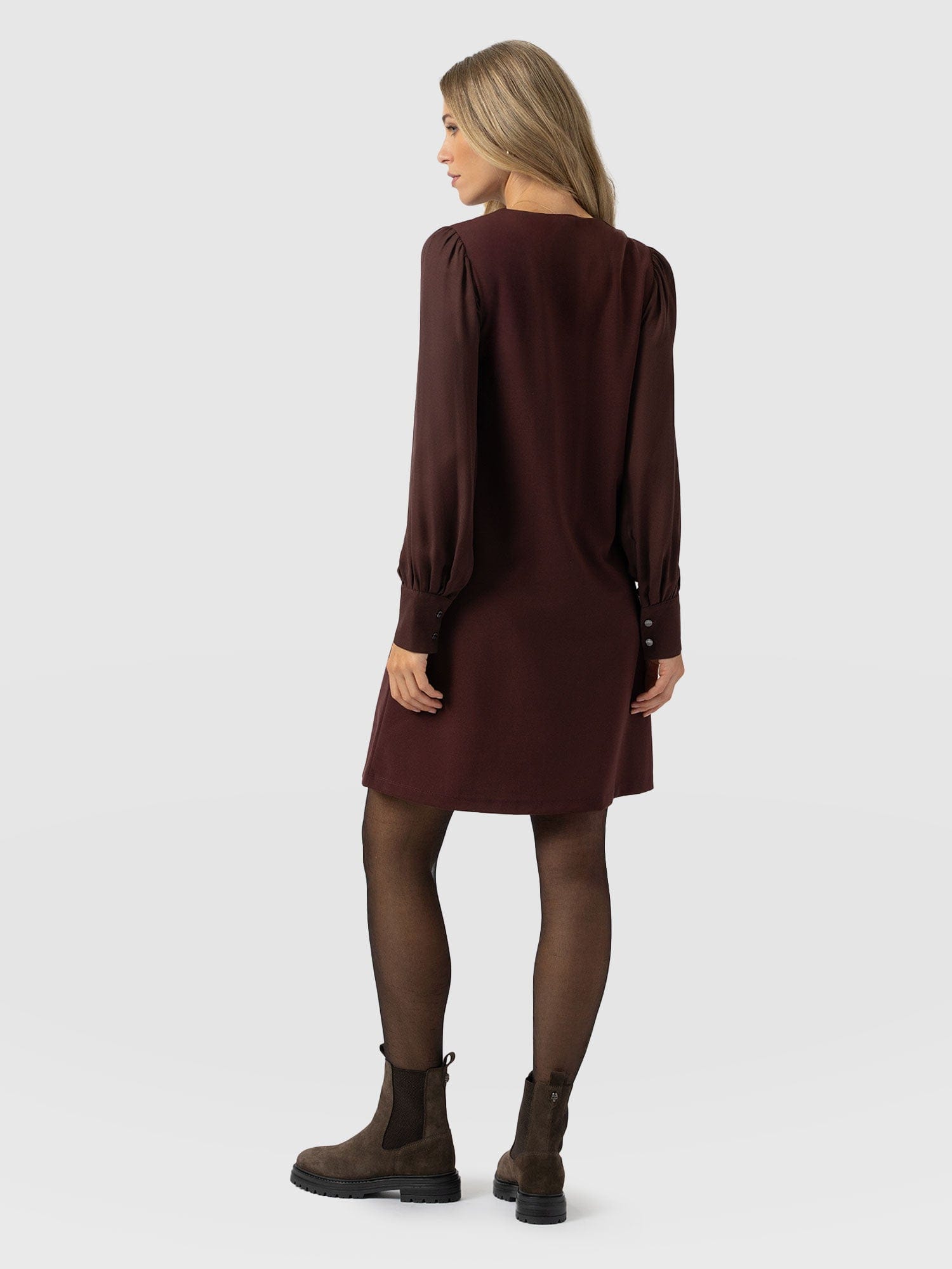 Esme Zip Up Dress Maroon - Women's Dresses | Saint + Sofia® UK