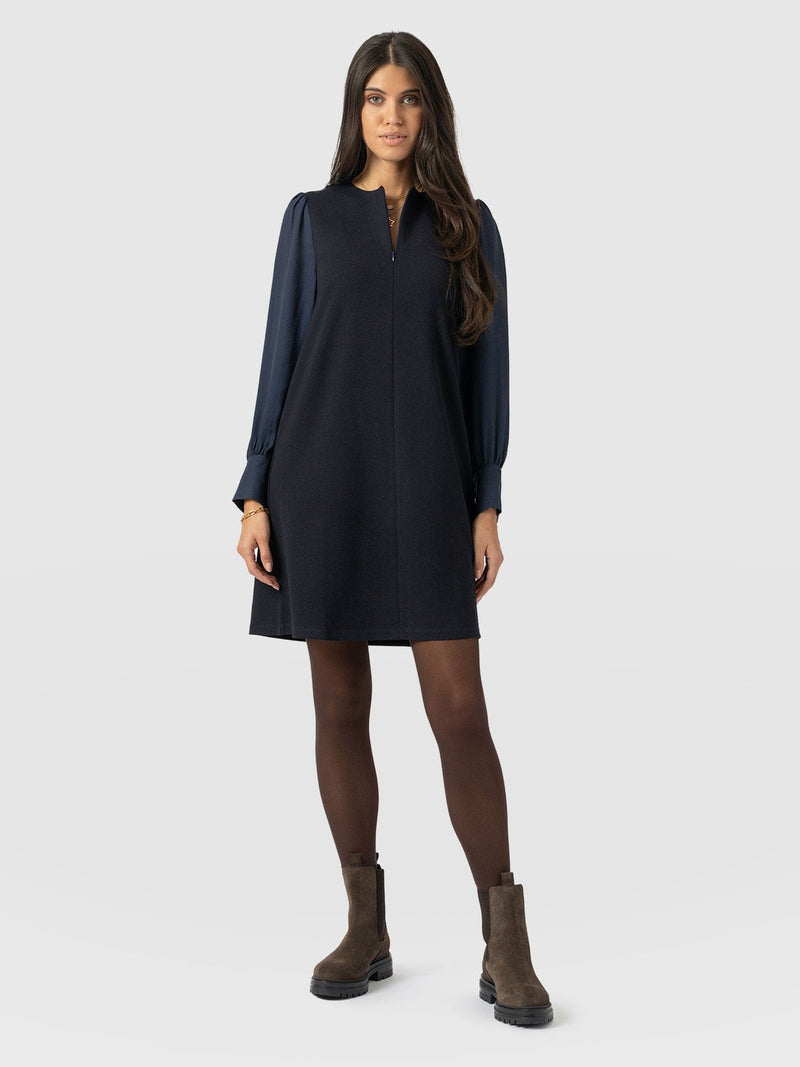 Esme Zip Up Dress Navy - Women's Dresses | Saint + Sofia® UK