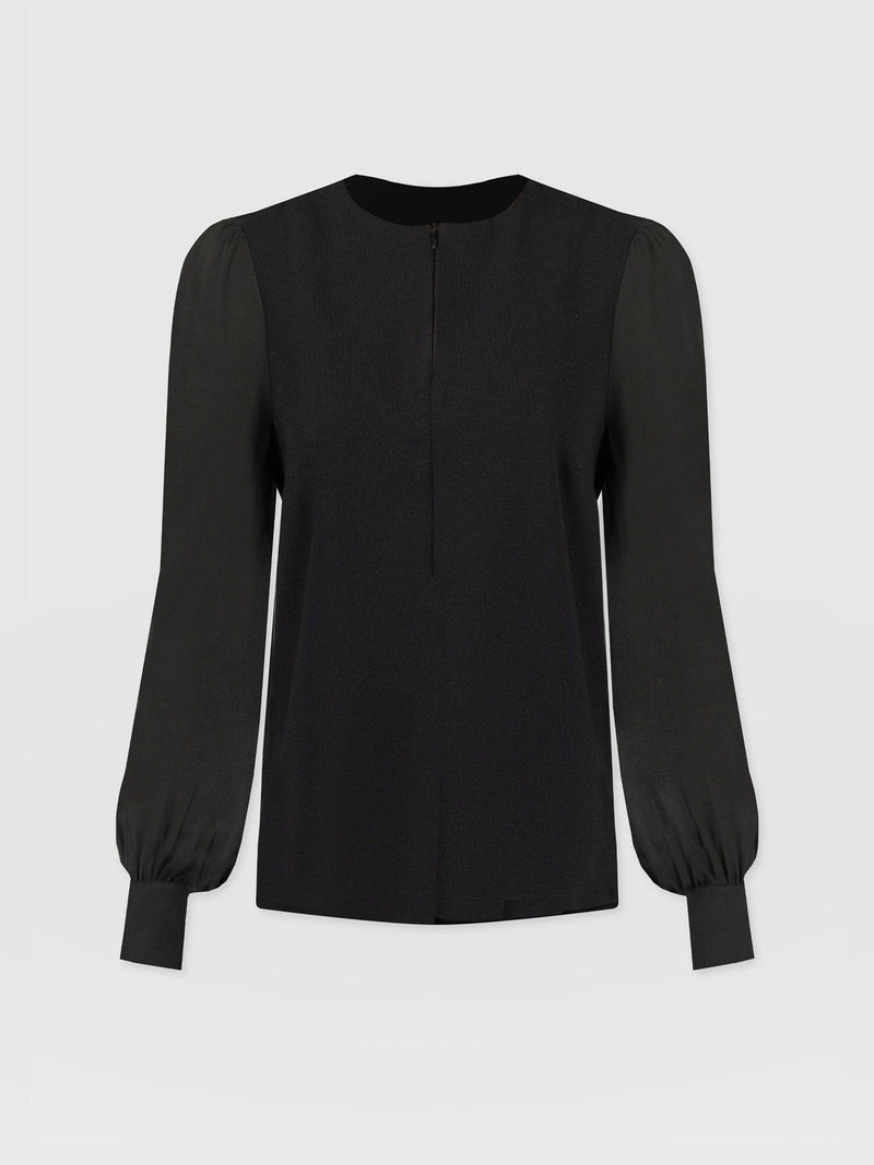 Esme Zip Up Top - Black