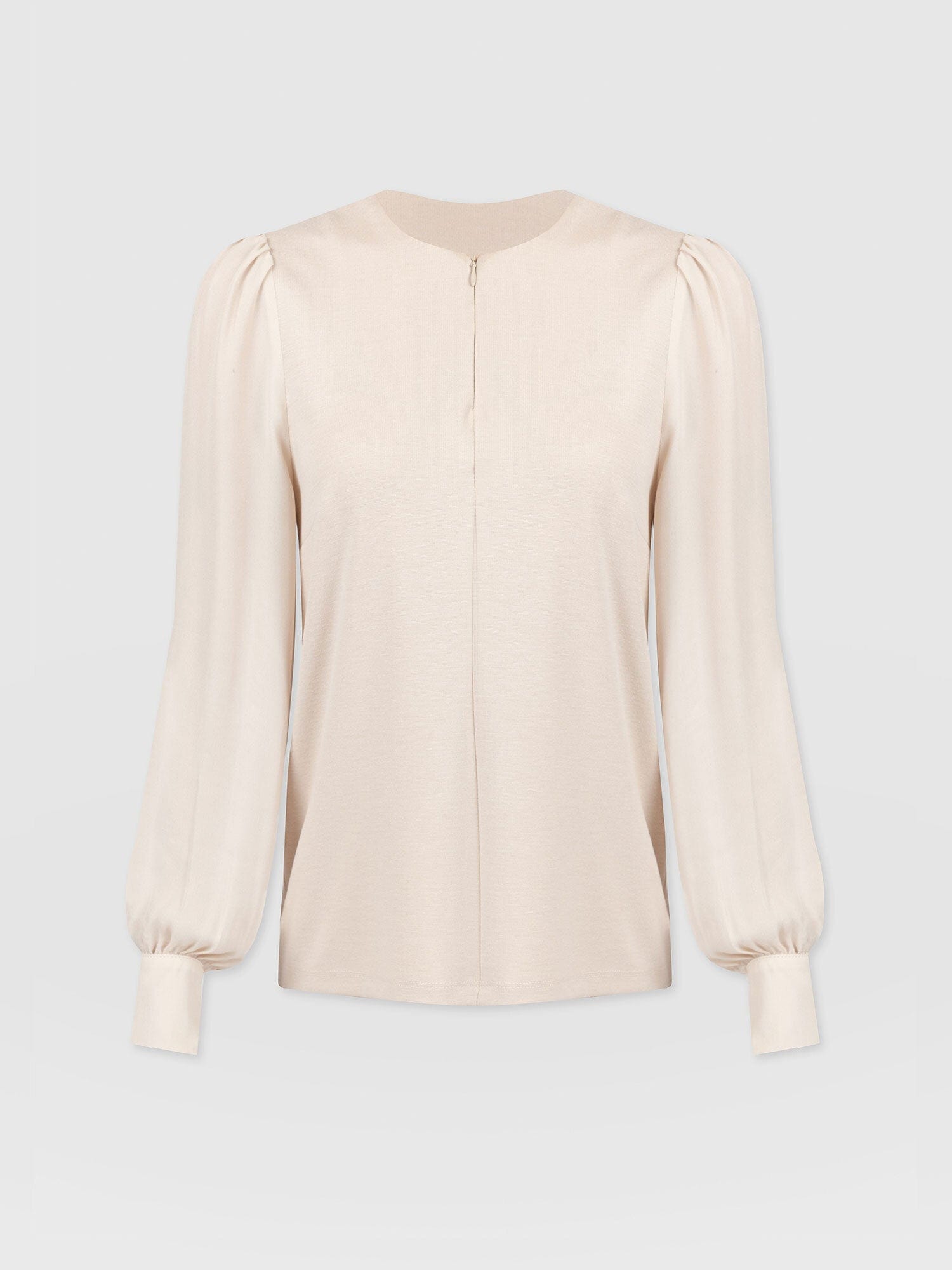 Esme Zip Up Top - Light Beige