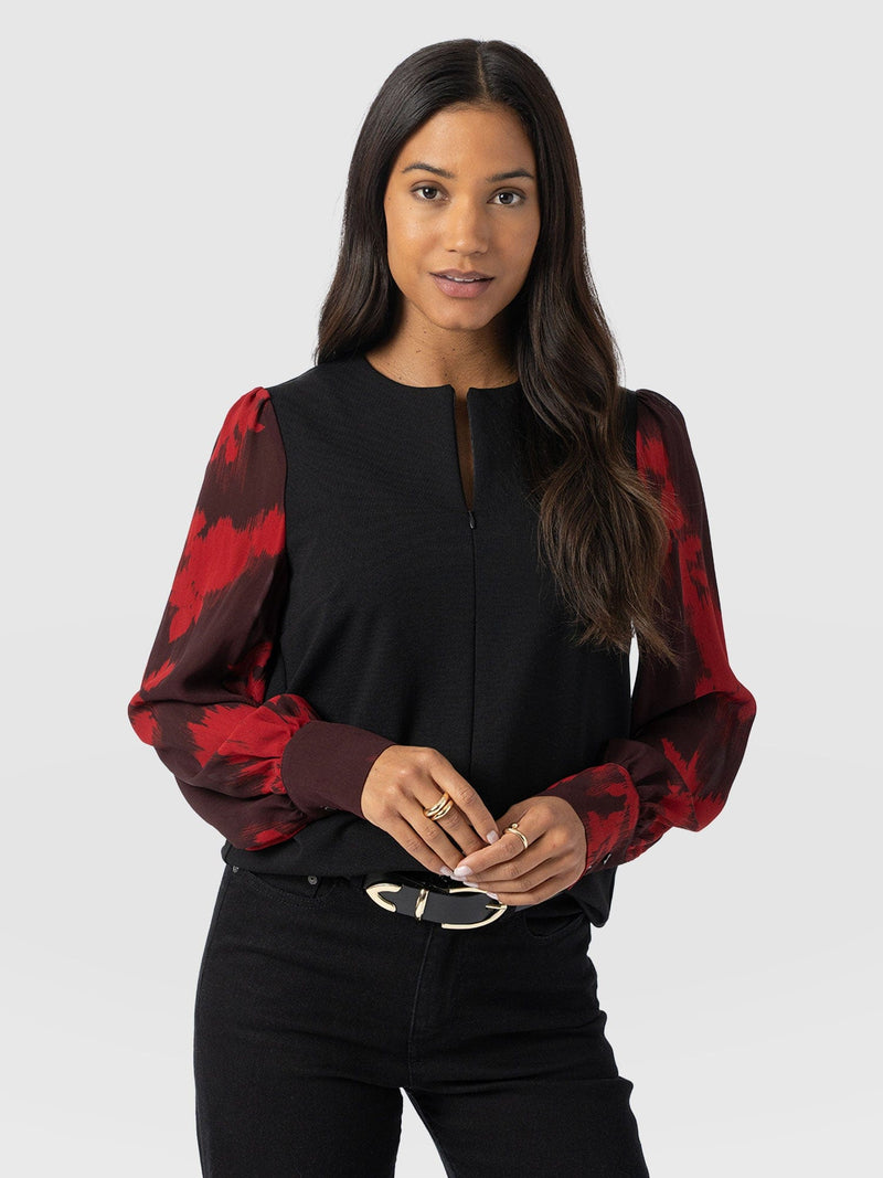 Esme Zip Up Top - Pink Fade Floral - Women's T-shirts | Saint + Sofia® UK