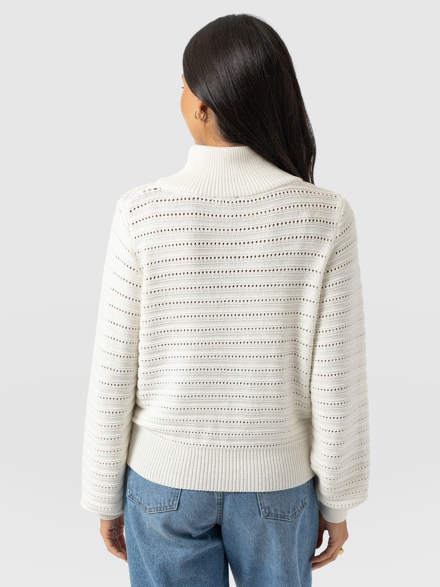 Ester Quarter Zip Knit - Cream