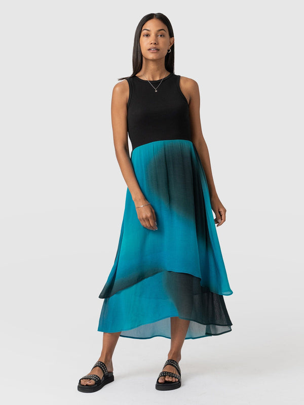 Etta Layered Dress - Blue coral