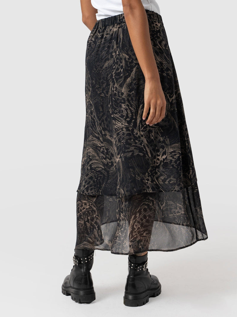 Etta Layered Skirt - Spot Feather