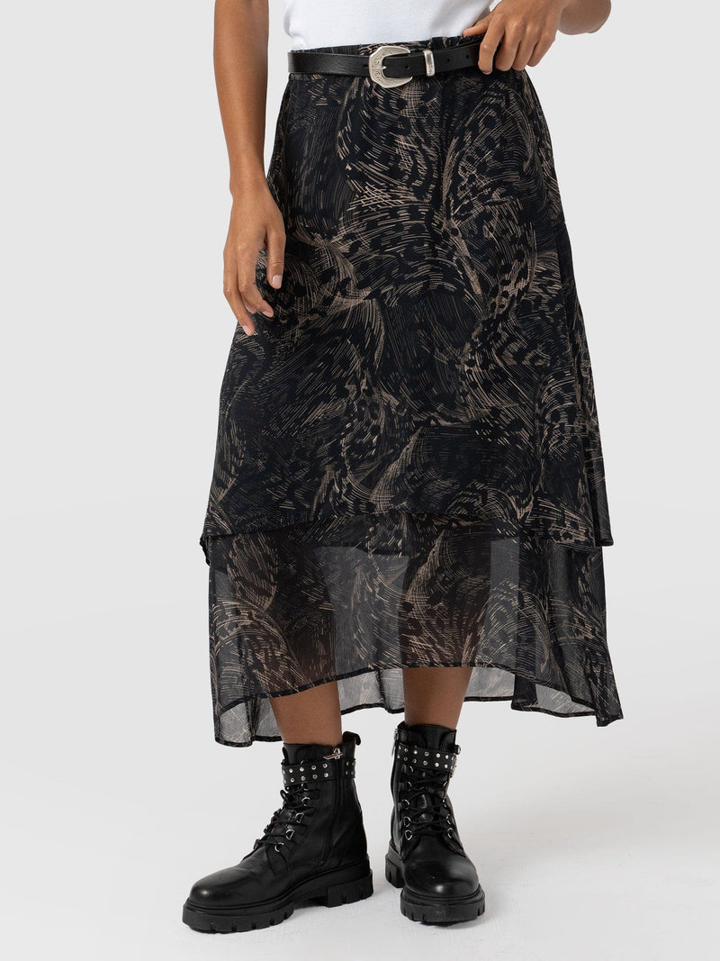 Etta Layered Skirt - Spot Feather