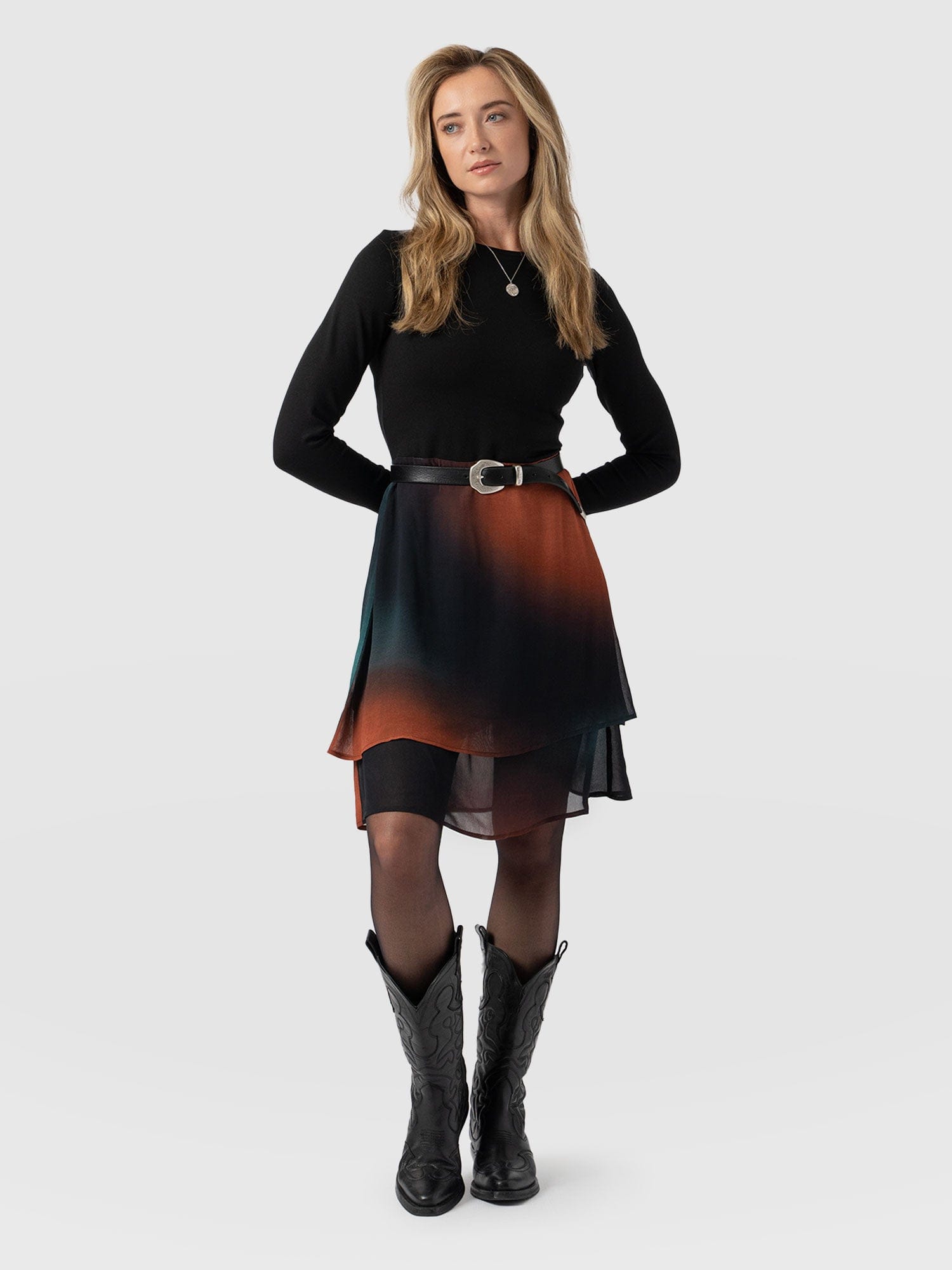 Etta Layered Mini Dress Orange Coral - Women's Dresses | Saint + Sofia® UK