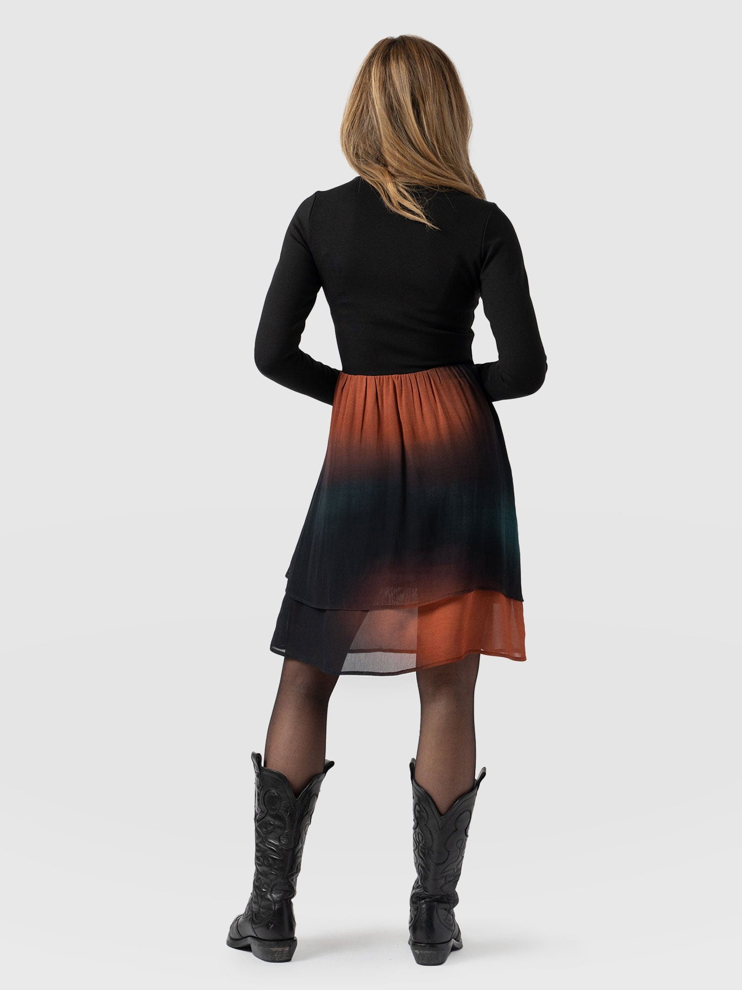 Etta Layered Mini Dress Orange Coral - Women's Dresses | Saint + Sofia® UK