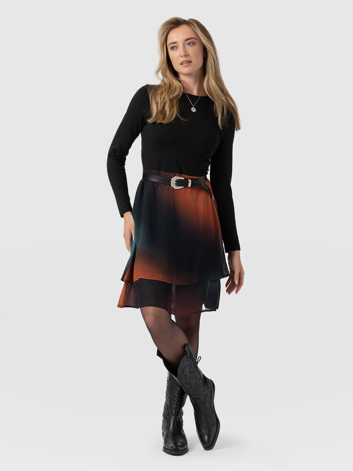 Etta Layered Mini Dress Orange Coral - Women's Dresses | Saint + Sofia® UK