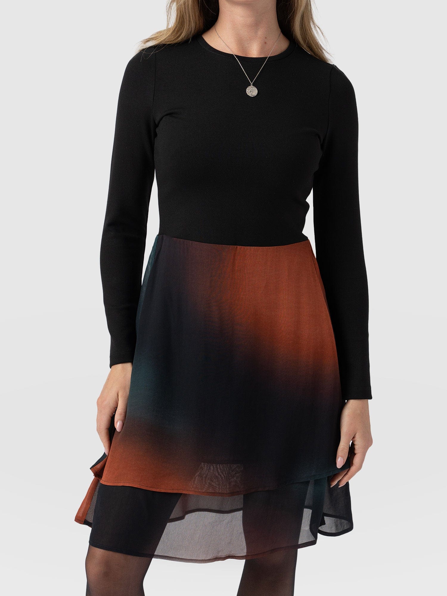 Etta Layered Mini Dress Orange Coral - Women's Dresses | Saint + Sofia® UK