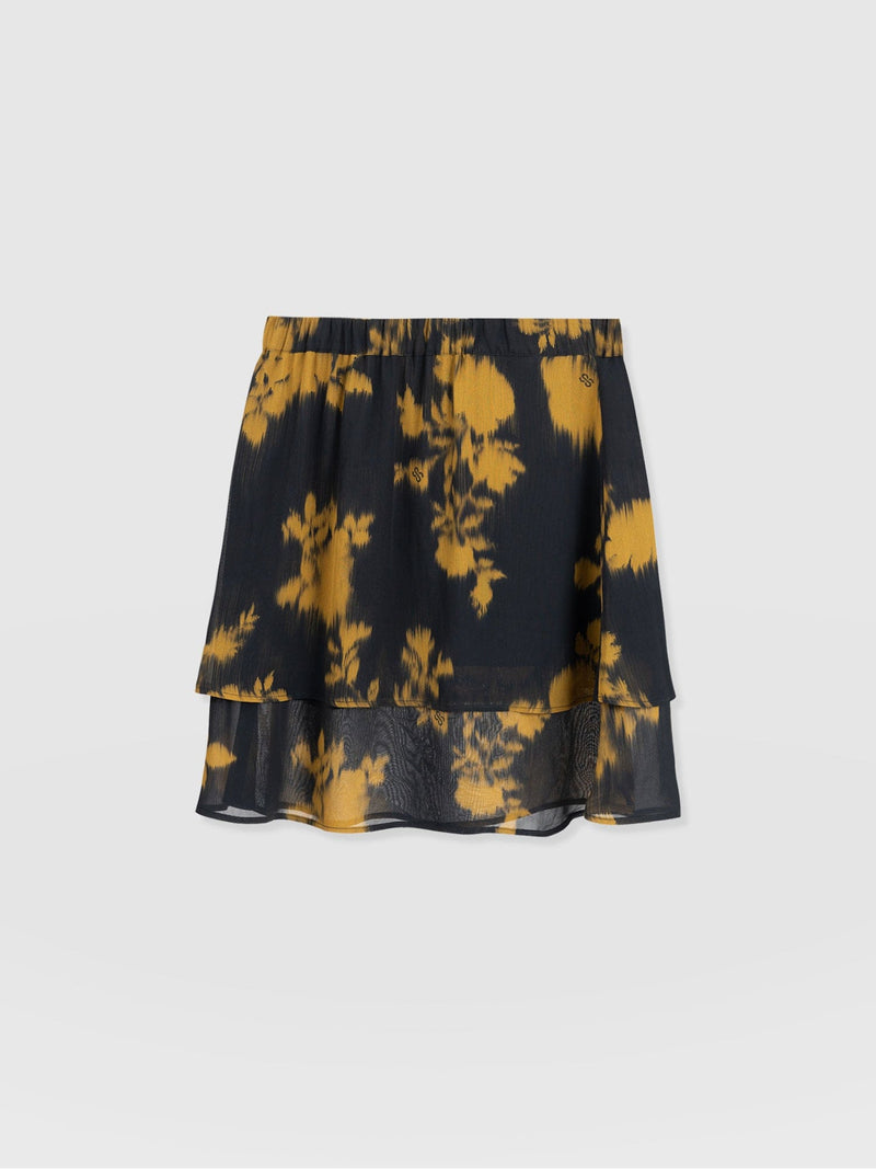 Etta Mini Layered Skirt - Yellow Fade Floral