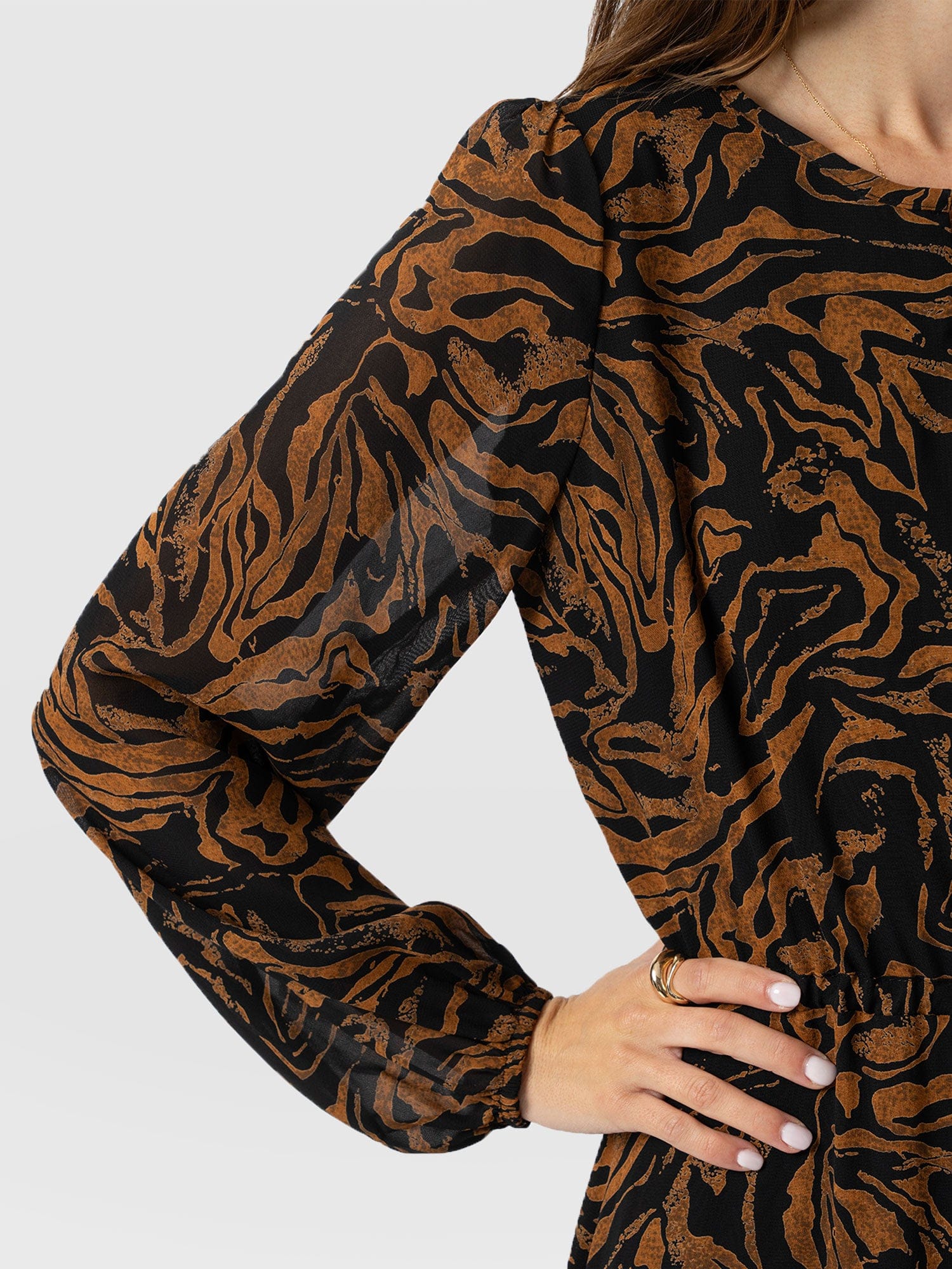 Evelyn High Low Dress - Brown Zebra - Women's Dresses | Saint + Sofia® UK
