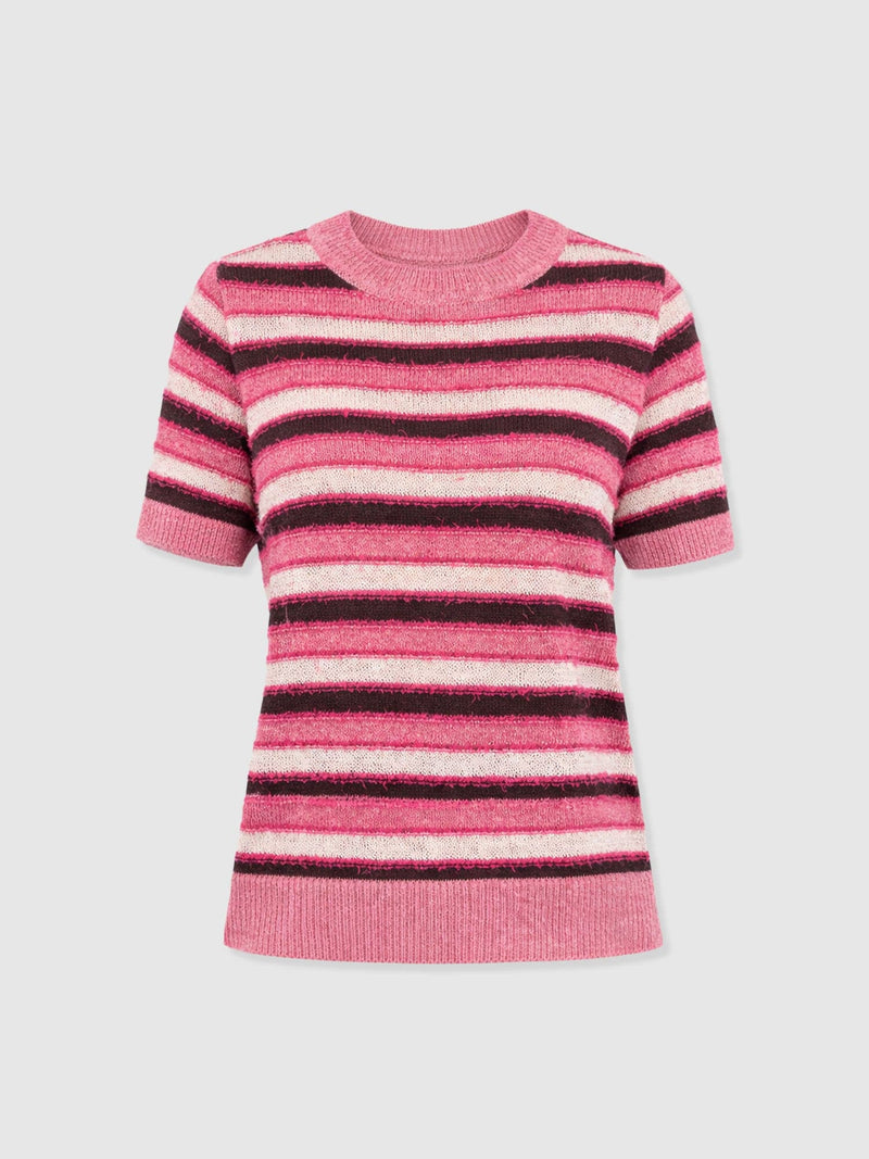 Fearne Knit Tee - Pink Stripe