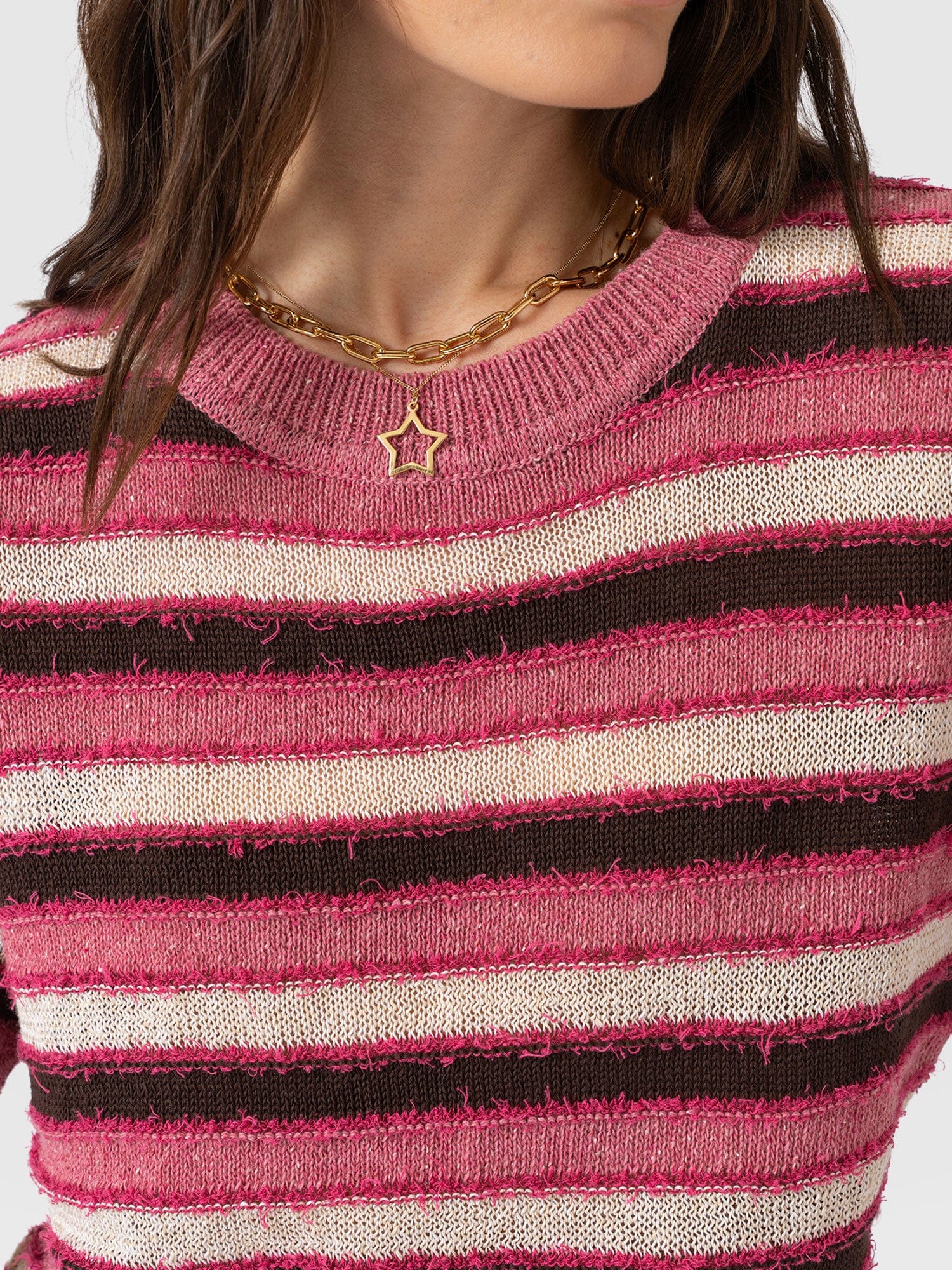 Fearne Knit Tee - Pink Stripe