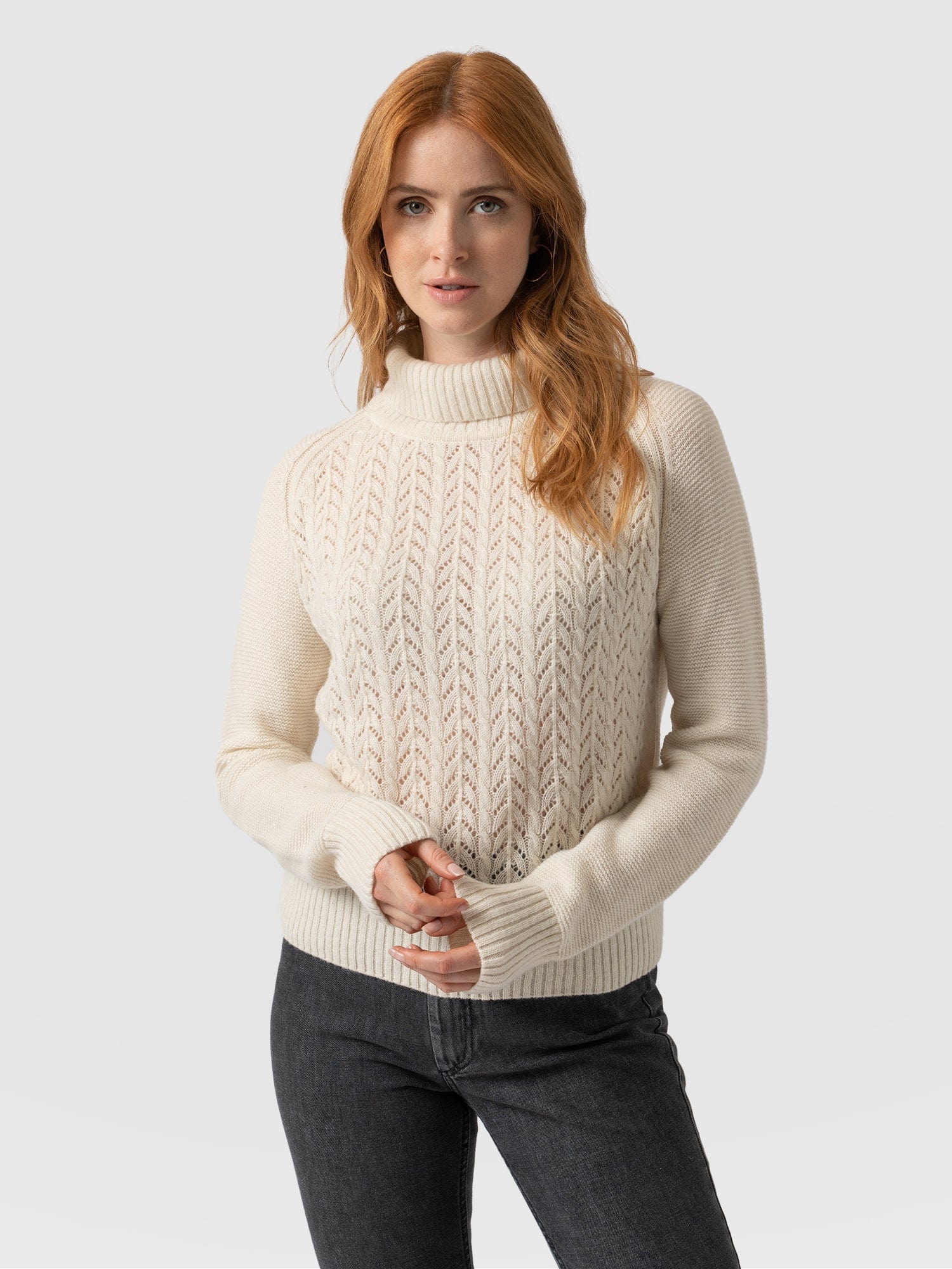 Glen Cable Knit Jumper - Cream