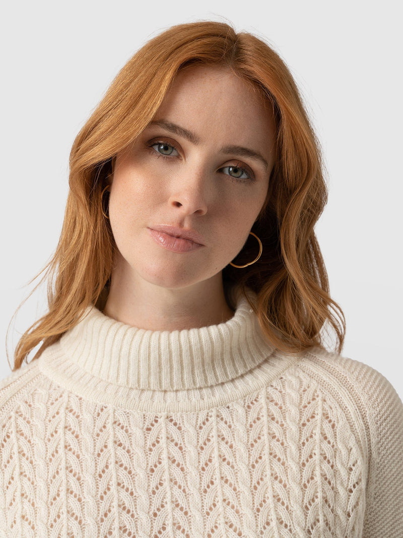 Glen Cable Knit Jumper - Cream