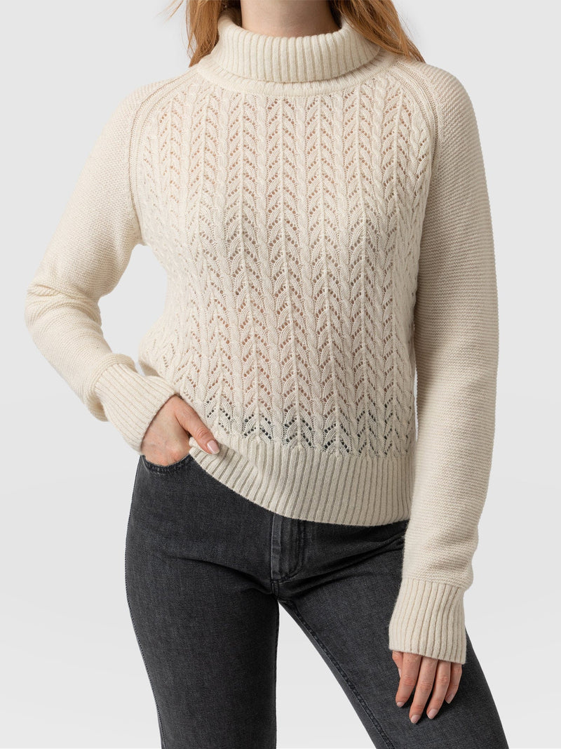 Glen Cable Knit Jumper - Cream