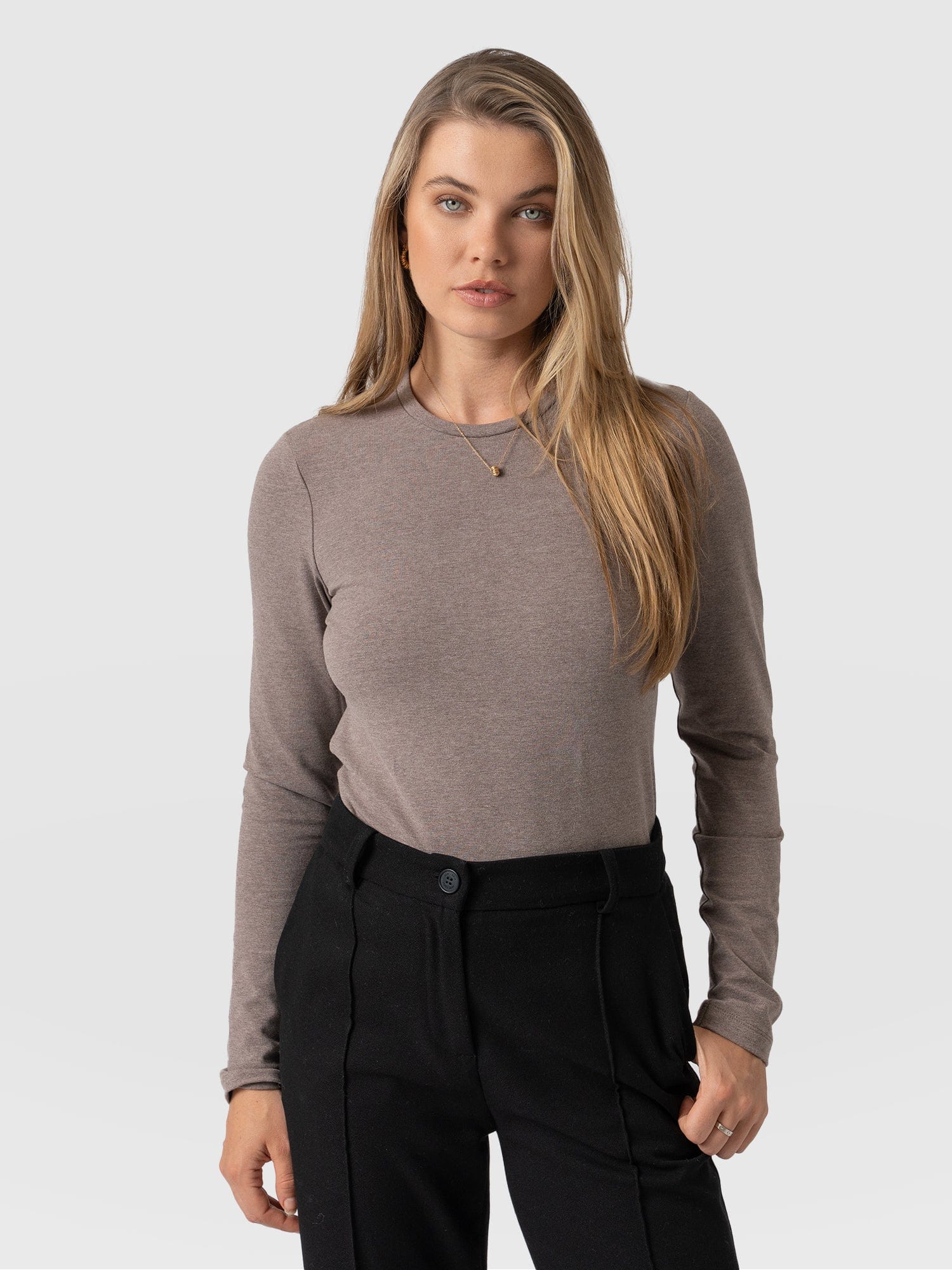 Glen Crew Neck Tee Coco  - Women's T-Shirts | Saint + Sofia® UK