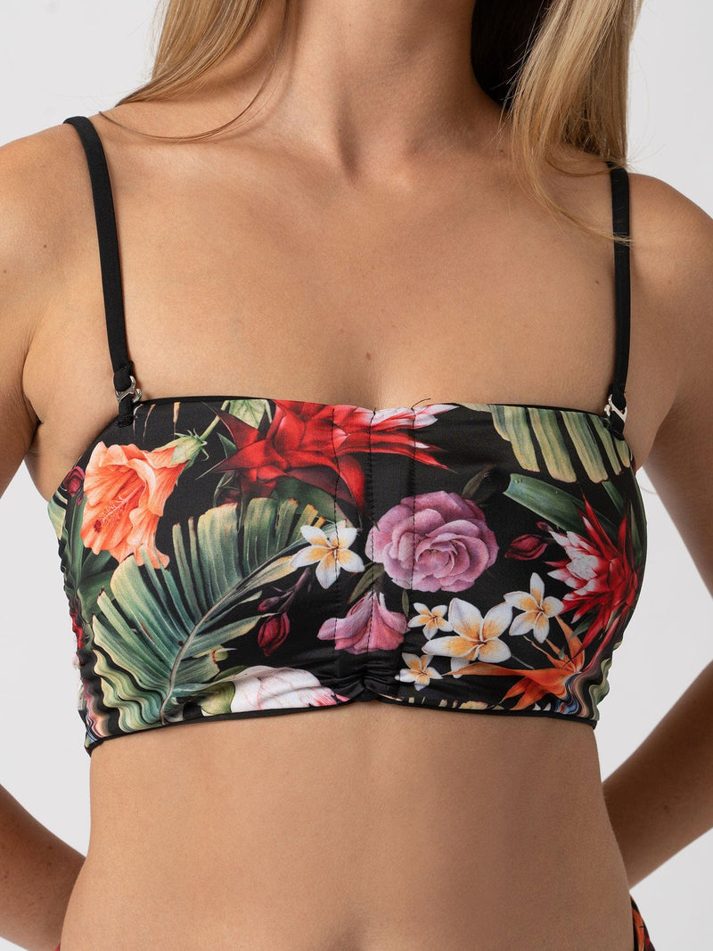 Halina Reversible Bikini Top - Tropics/Black