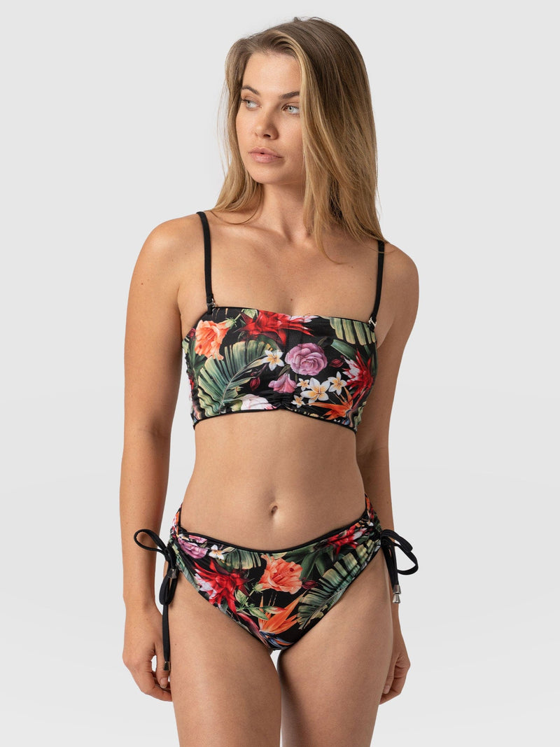 Halina Reversible Bikini Top - Tropics/Black