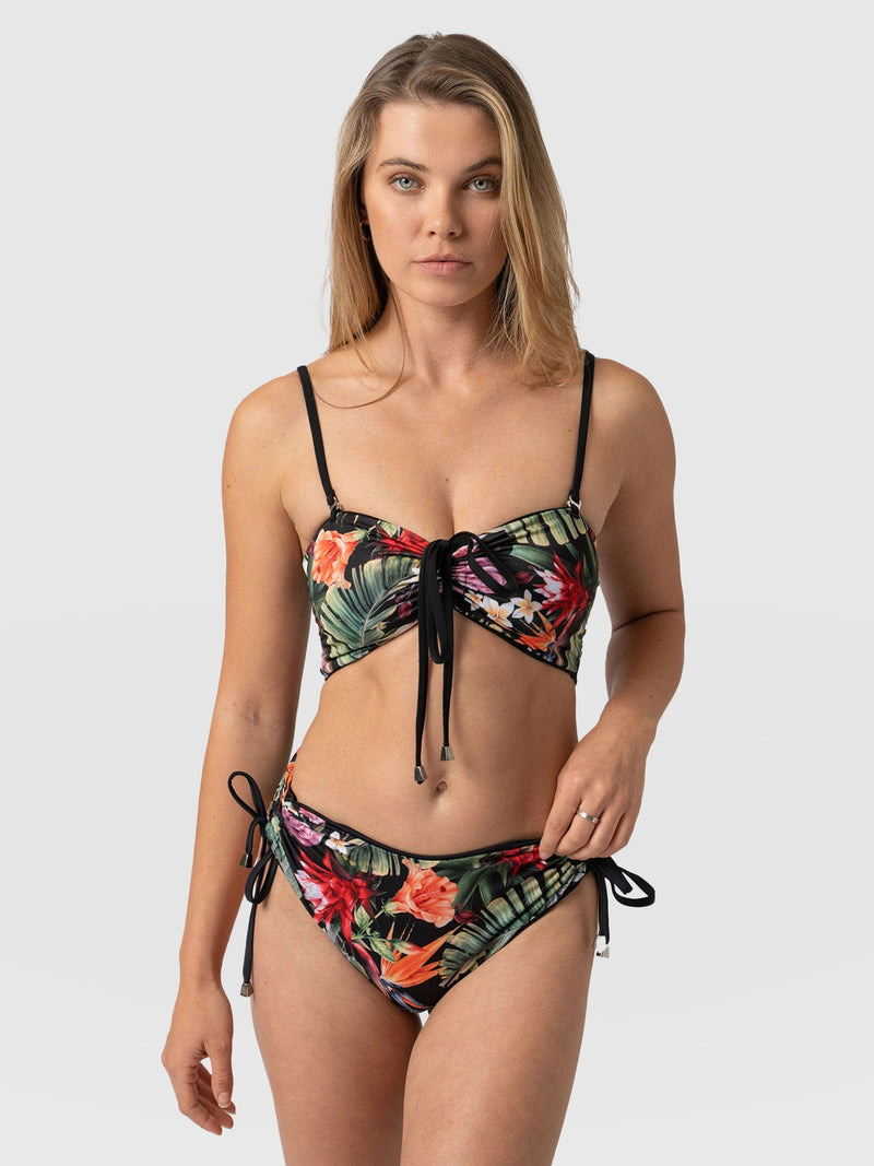 Halina Reversible Bikini Top - Tropics/Black