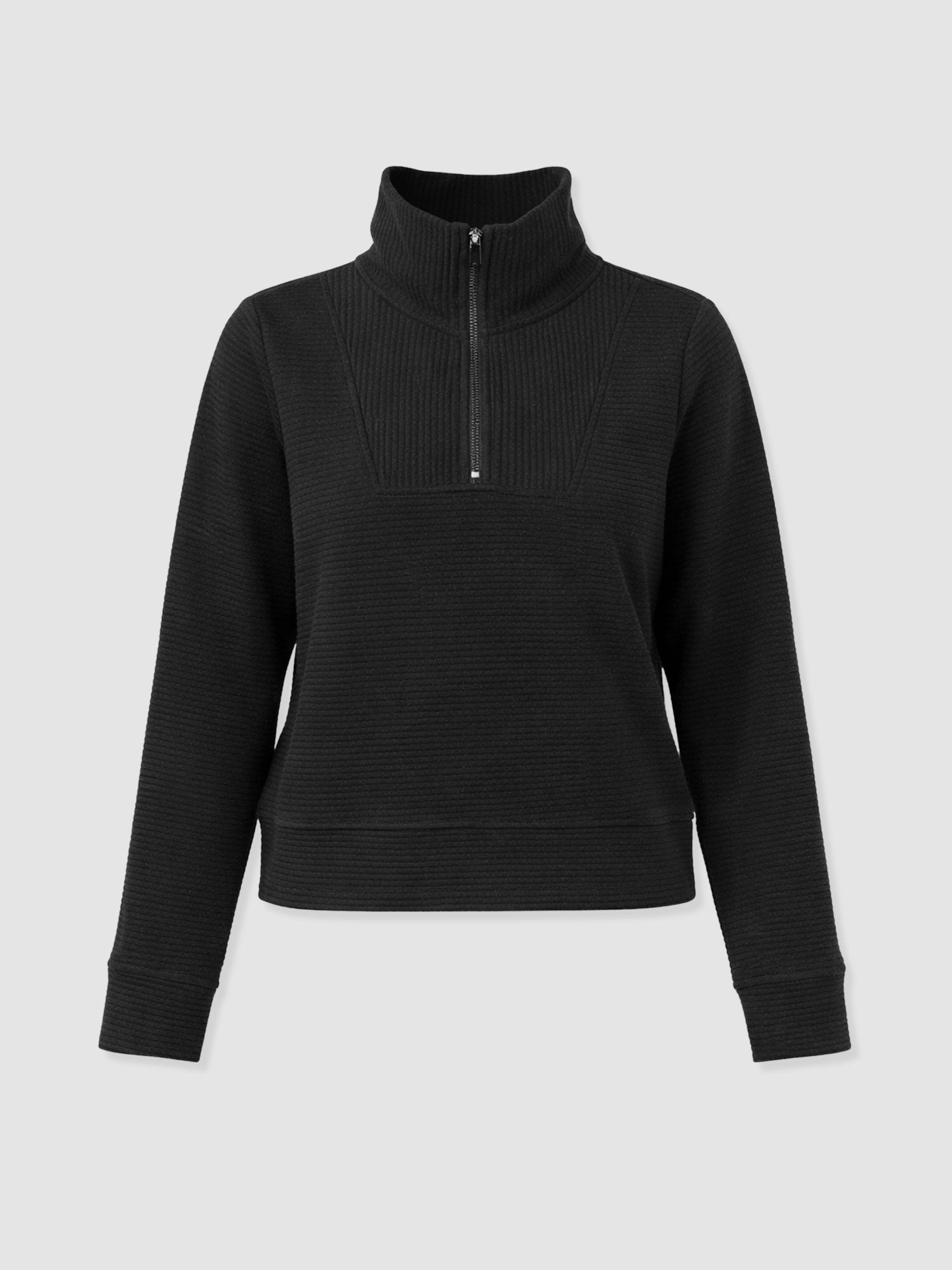 Halsey Quarter Zip - Black Ottoman