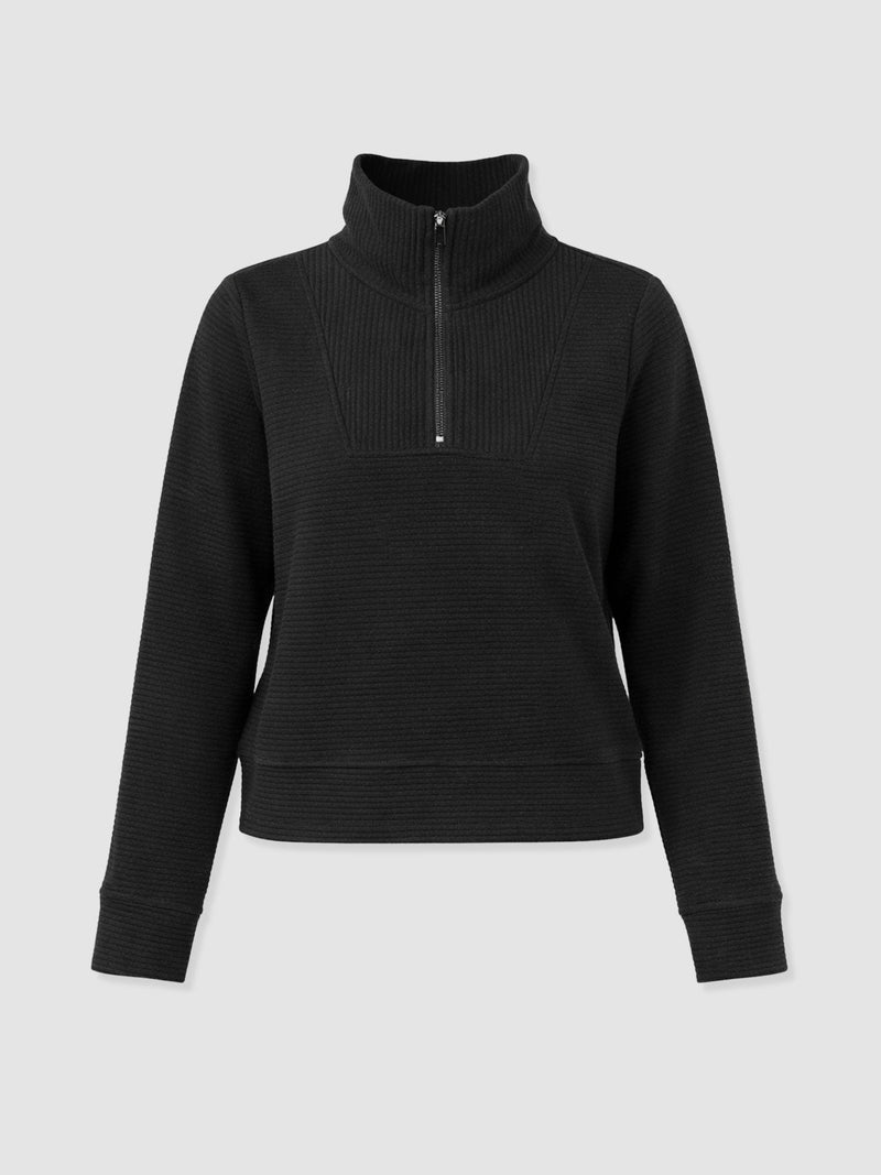 Halsey Quarter Zip - Black Ottoman