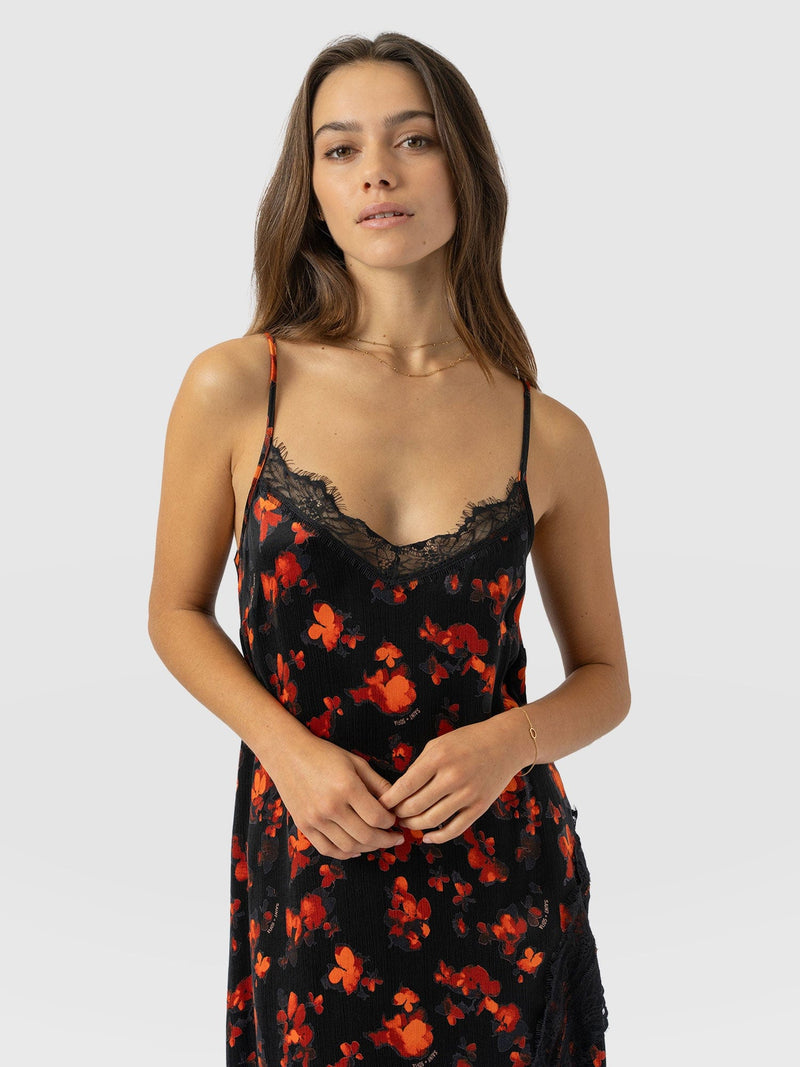 Harper Lace Cami Dress - Red Aurora