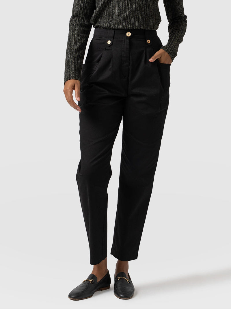 High Waisted Cargo Pant - Black