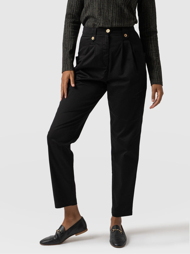 High Waisted Cargo Pant - Black