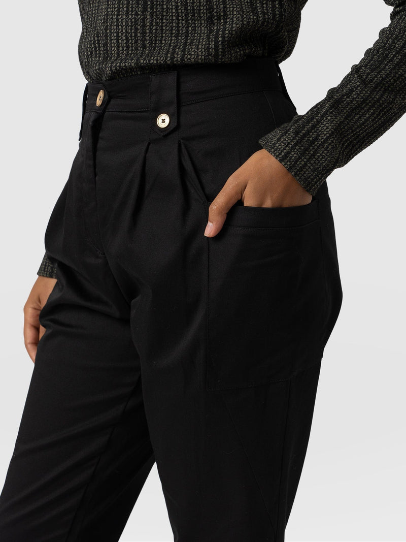 High Waisted Cargo Pant - Black