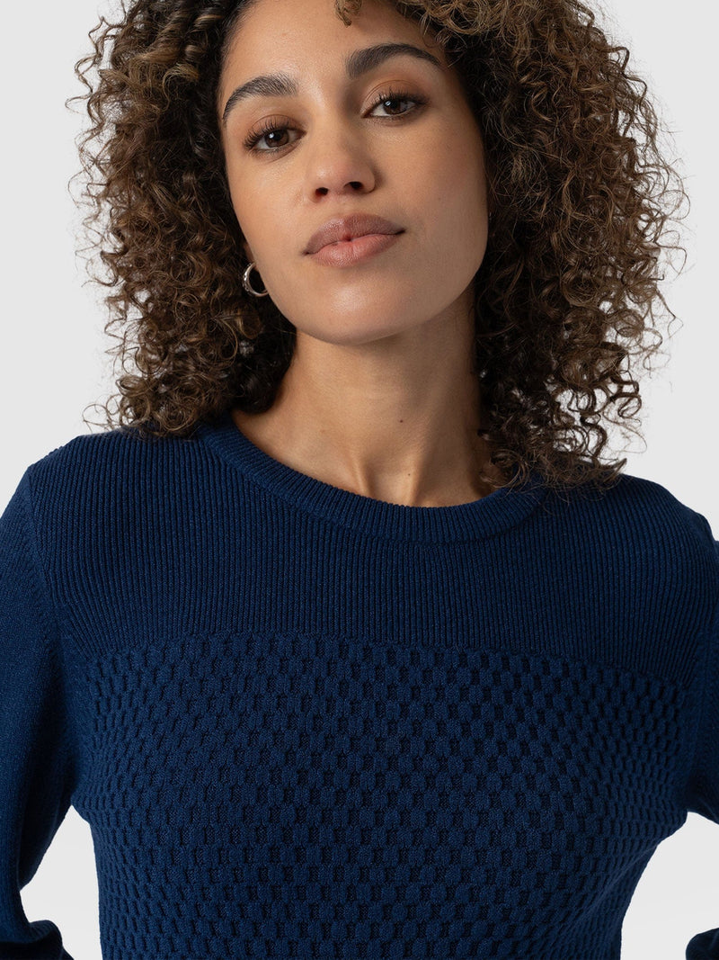 Honeycomb Rib Jumper - Navy