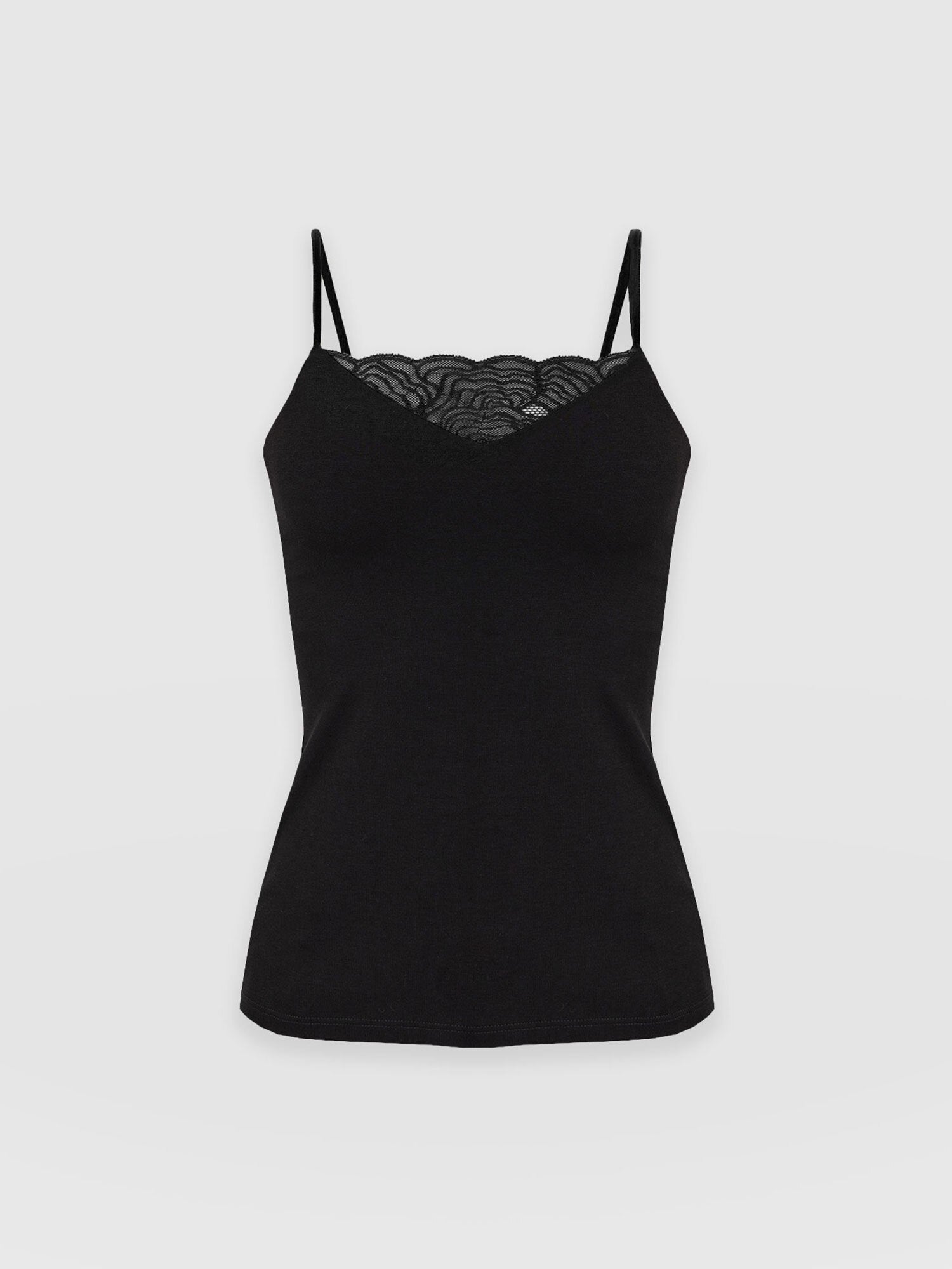 Jersey Lace Cami - Black