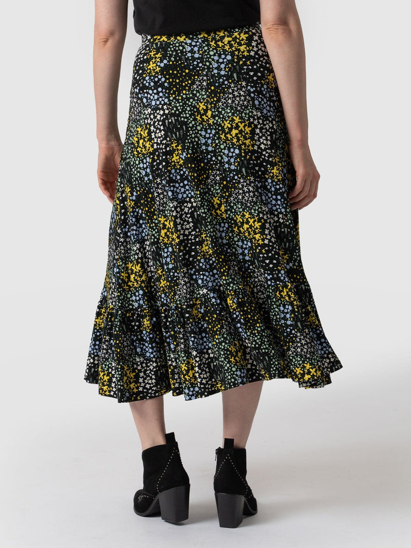 Jersey Riley Skirt - Blue Ditsy Floral