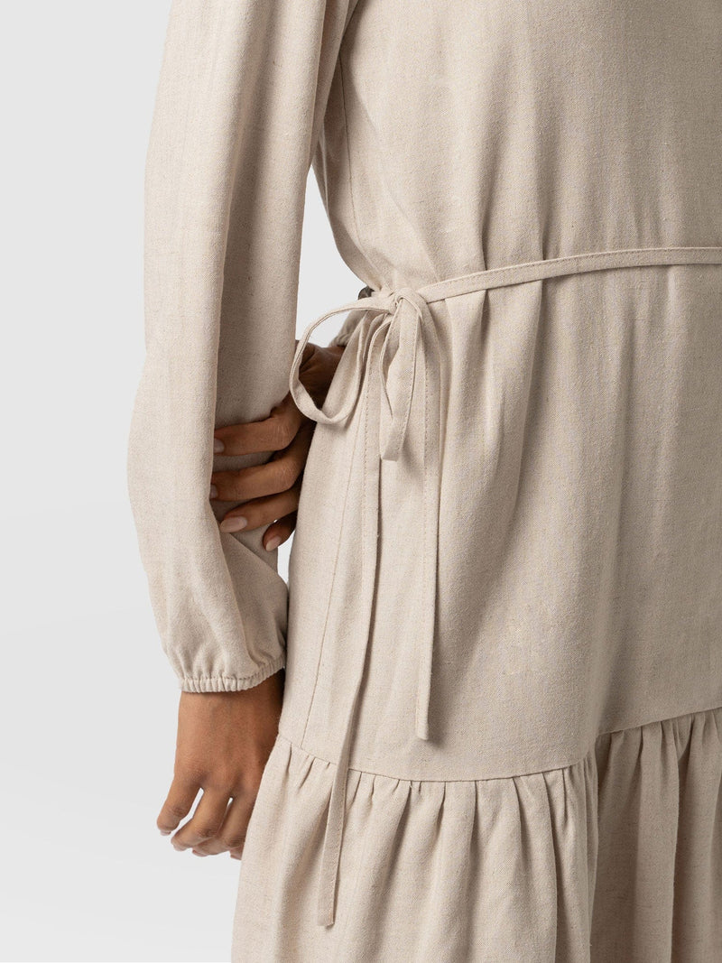 Aurelia Linen Mini Dress - Oatmeal