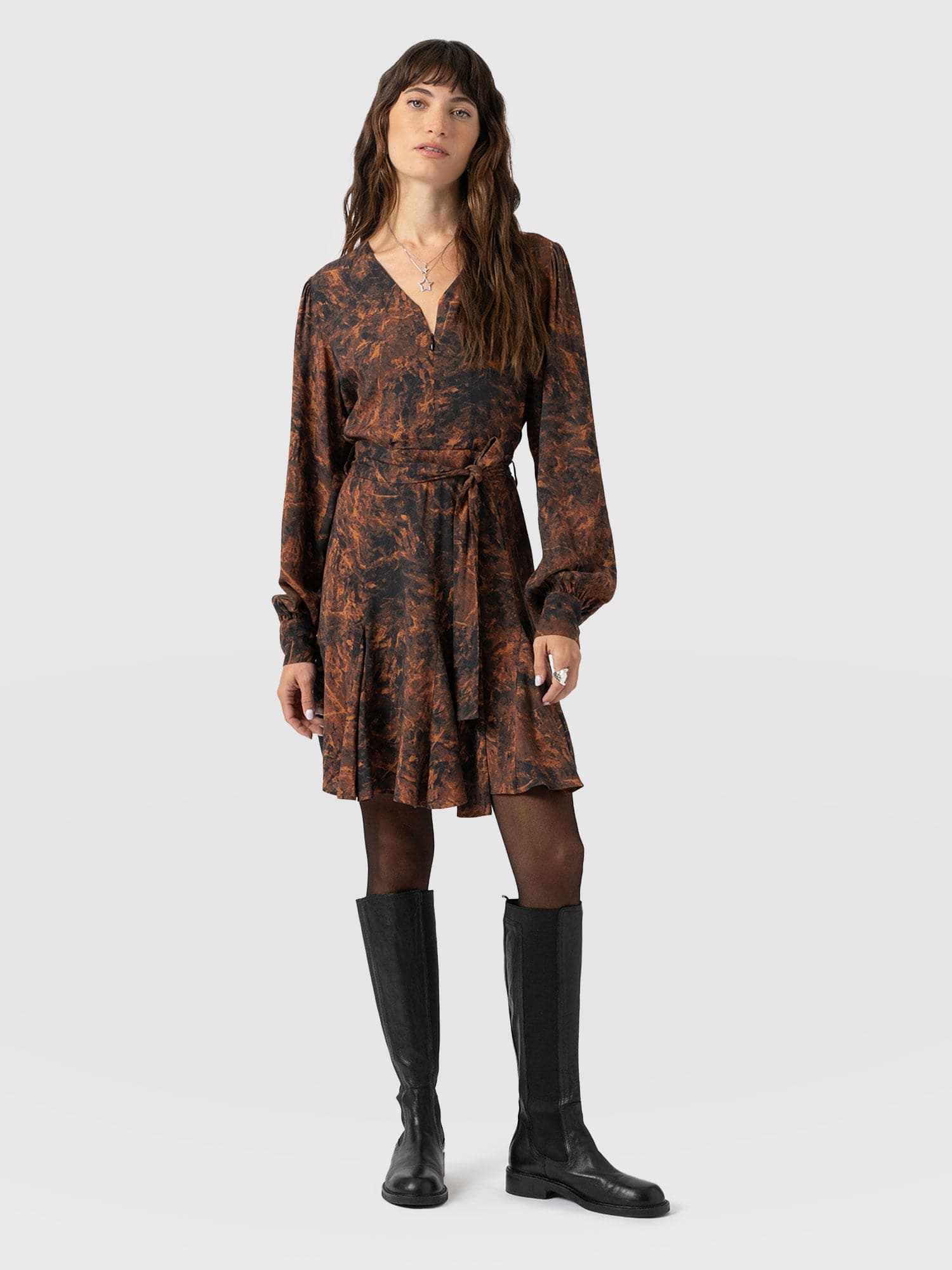 Joselyn Mini Dress - Brown Marble - Women's Dresses | Saint + Sofia® UK