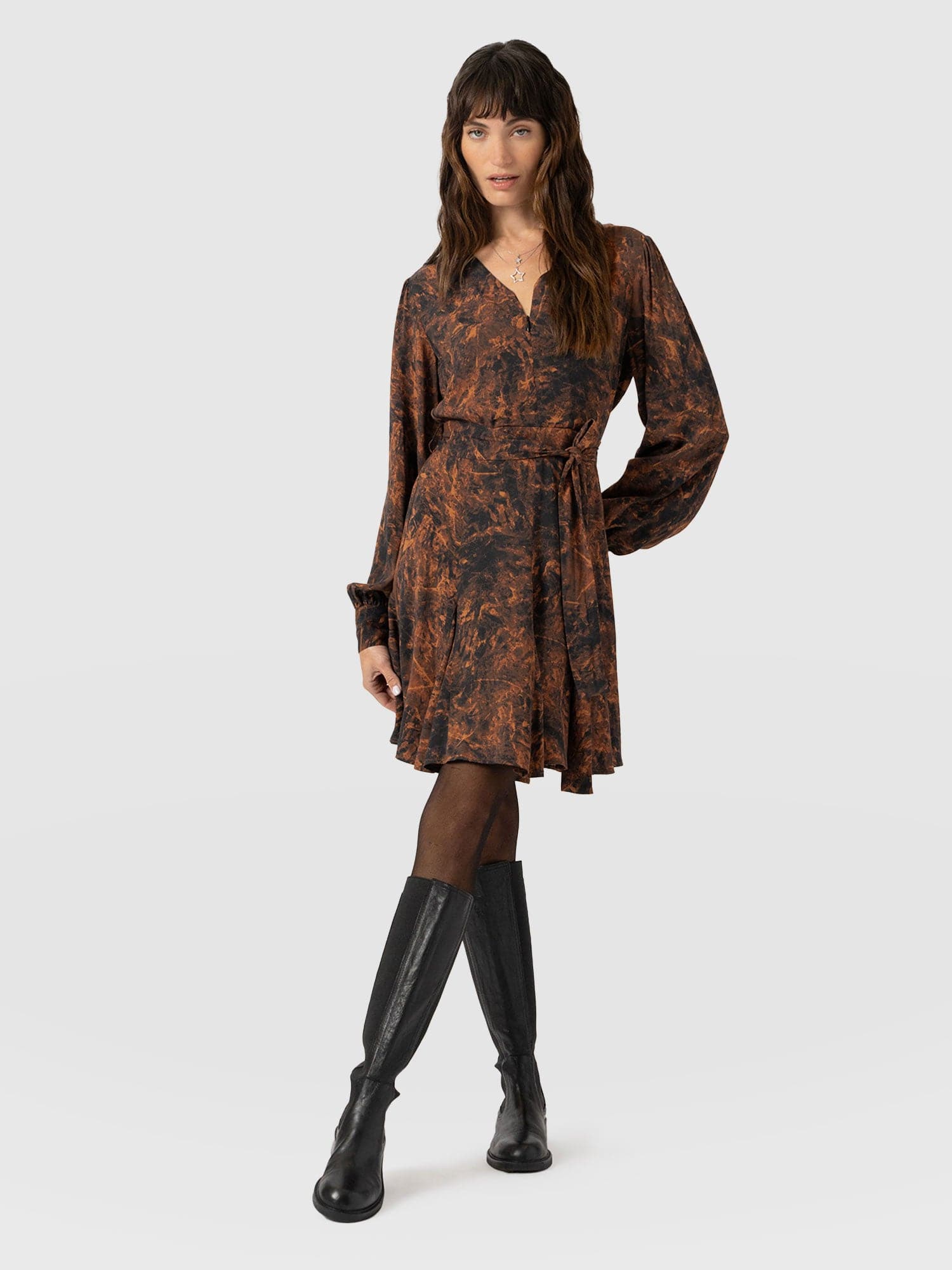 Joselyn Mini Dress - Brown Marble - Women's Dresses | Saint + Sofia® UK